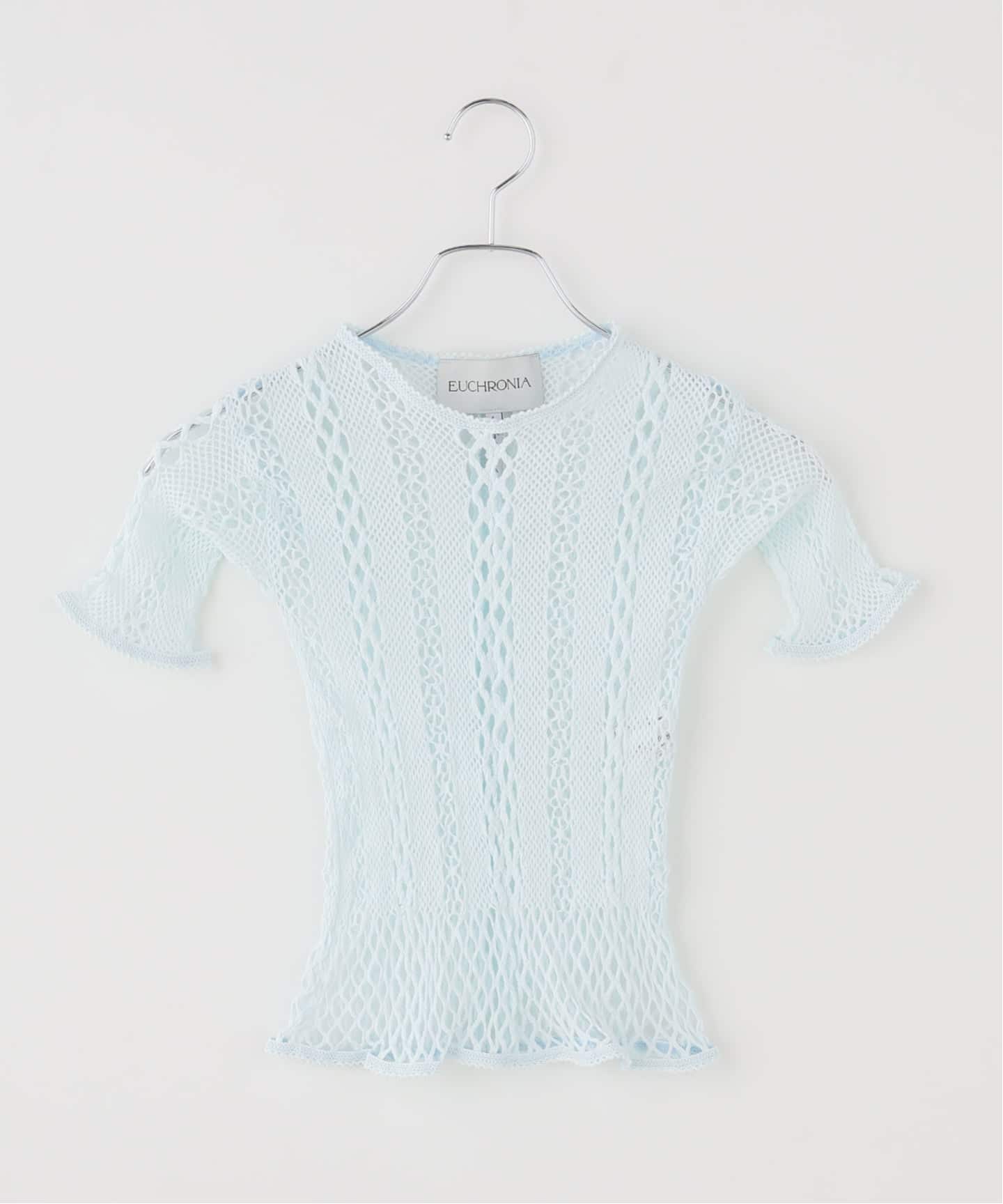 EUCHRONIA/ユークロニア】 Stretch lace short sleeve tee（Tシャツ