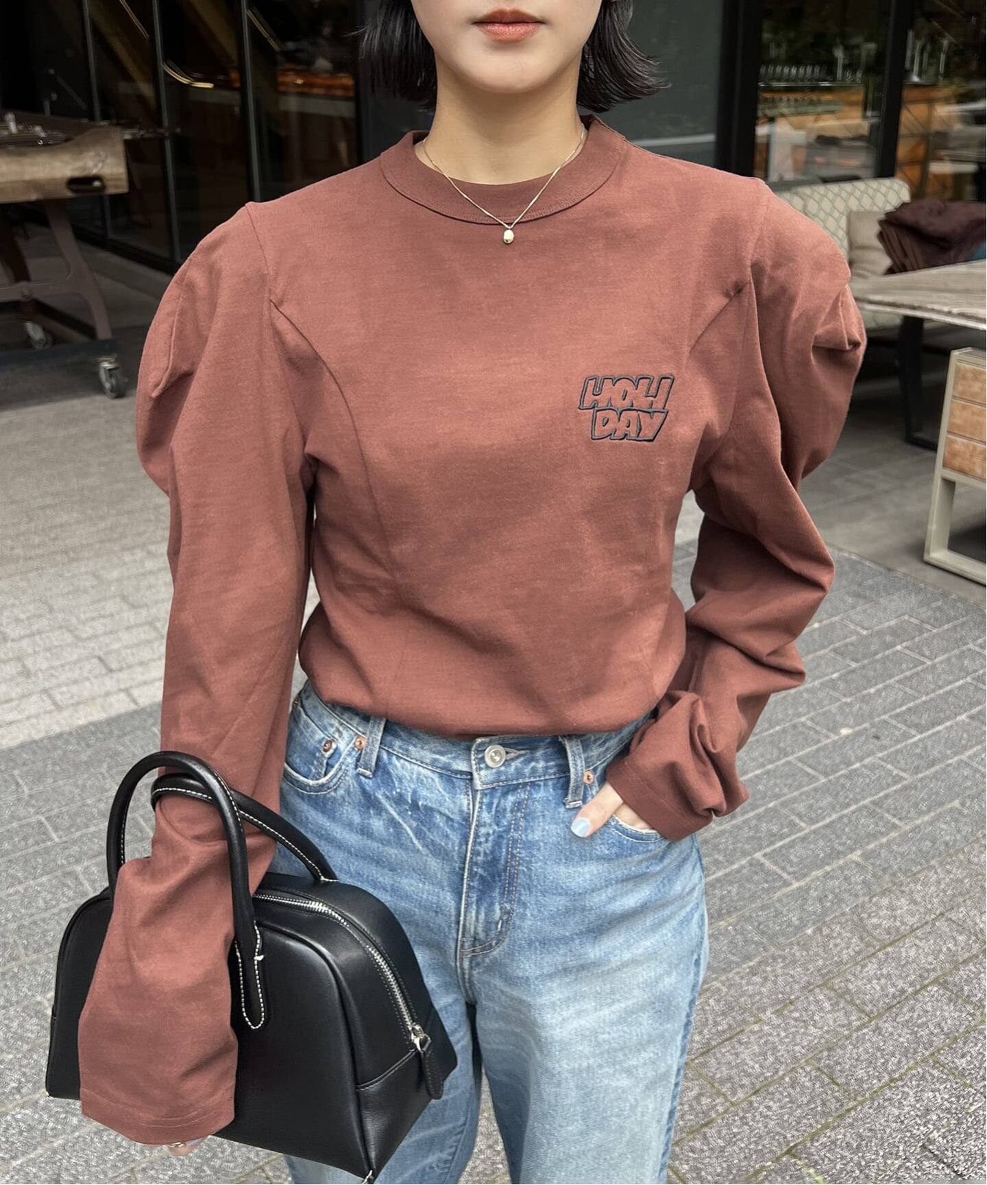 鞘師里保 FC限定 フリース ブラウン Mサイズ 別注【CHAMPION*JOURNAL STANDARD by HOLIDAY】16s/1 Jersey PUFF（T