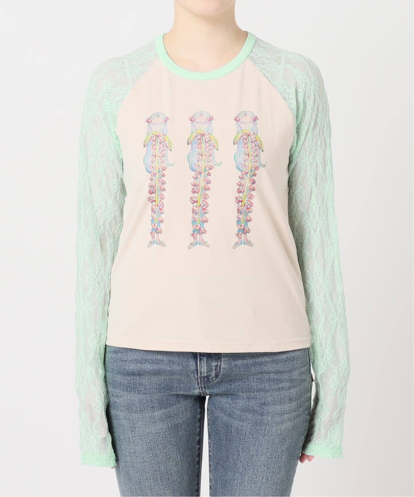 Ema gaspar×Oriens】Lace Laglan Tee（Tシャツ／カットソー）｜Oriens