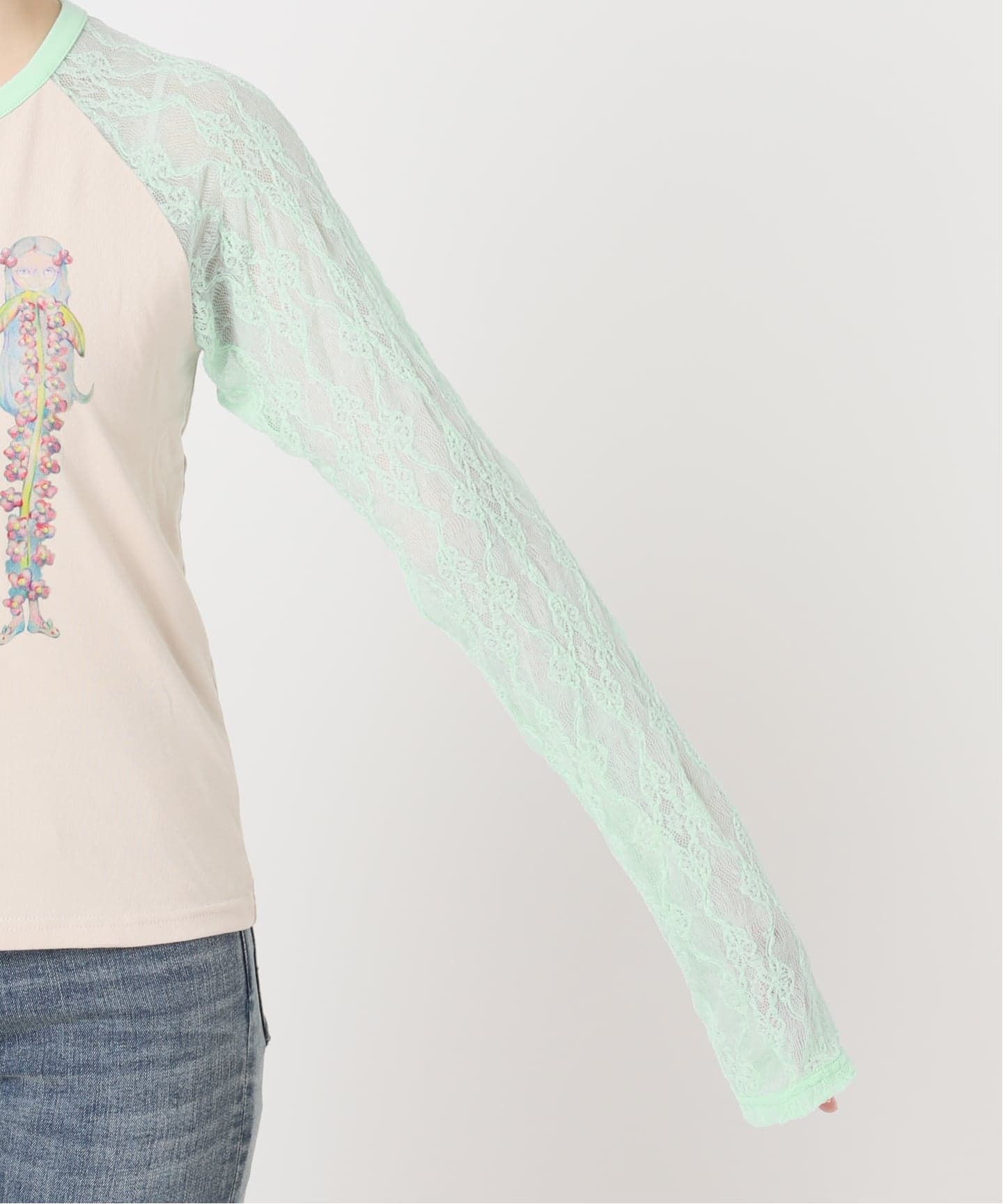 Ema gaspar×Oriens】Lace Laglan Tee（Tシャツ／カットソー）｜Oriens