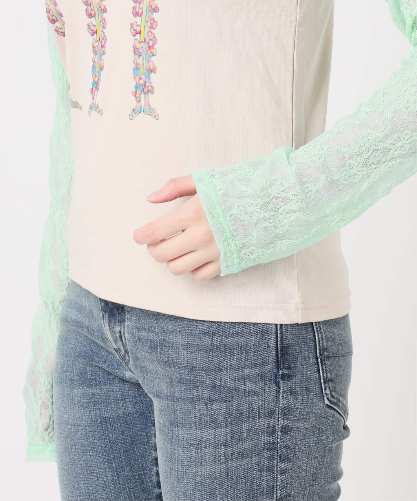 Ema gaspar×Oriens】Lace Laglan Tee（Tシャツ／カットソー）｜Oriens
