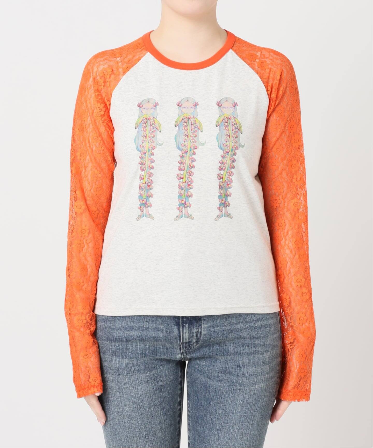 完売品‼️【Ema gaspar×Oriens】Lace Laglan Tee Ema gaspar×Oriens】Lace Laglan Tee（Tシャツ／カットソー）｜Oriens