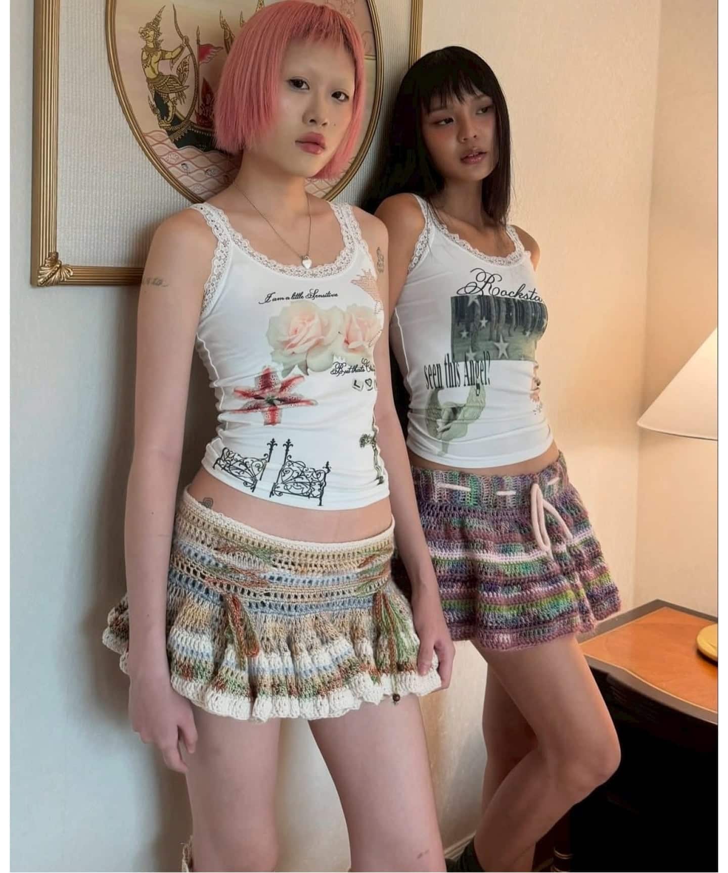 HOLECO/ホレコ】 Lace Trim Tanks（SENSITIVE）（キャミソール