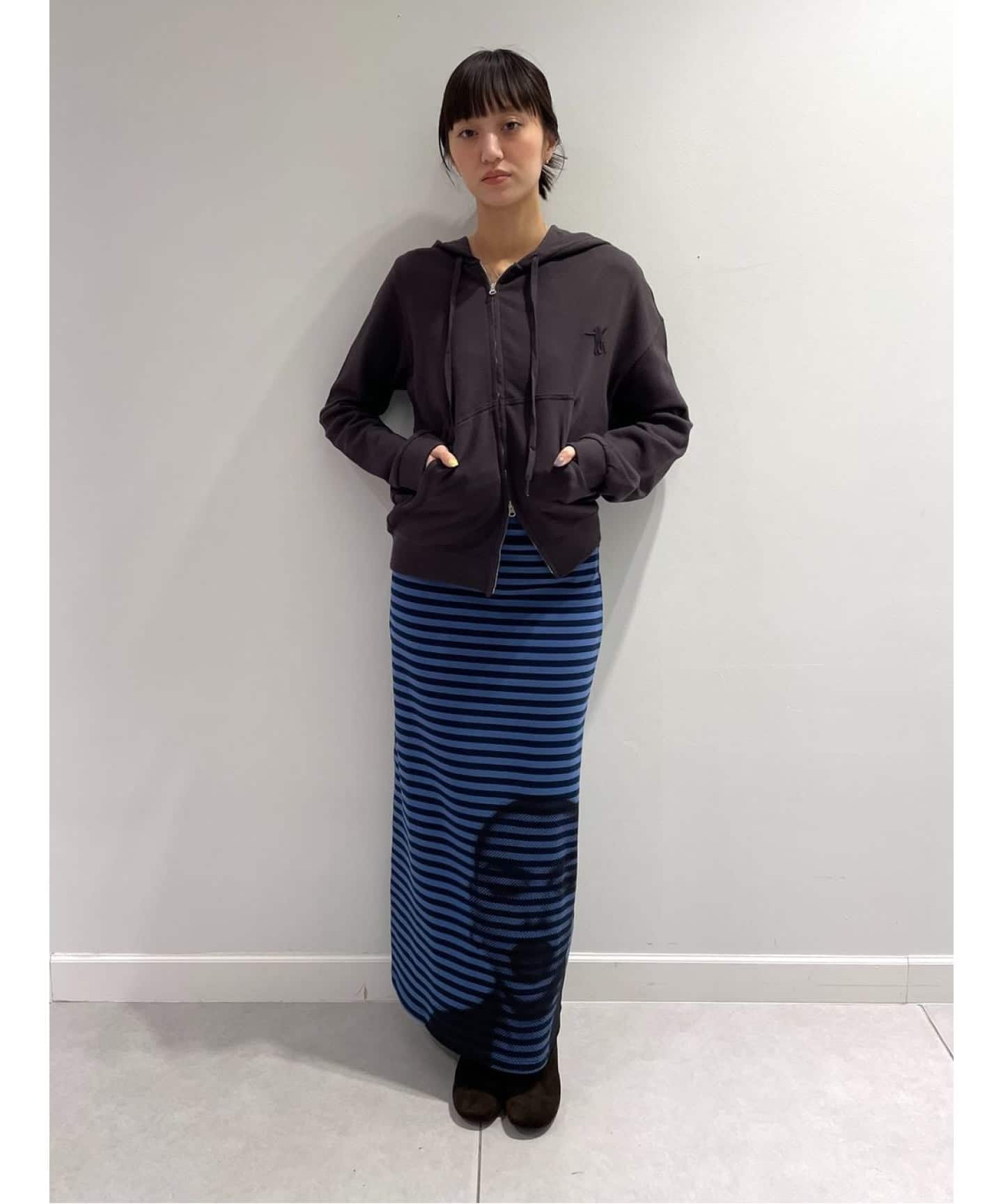 OPEN YY / オープンワイワイ】 Knitted SLANT ZIP HOODIE（パーカー