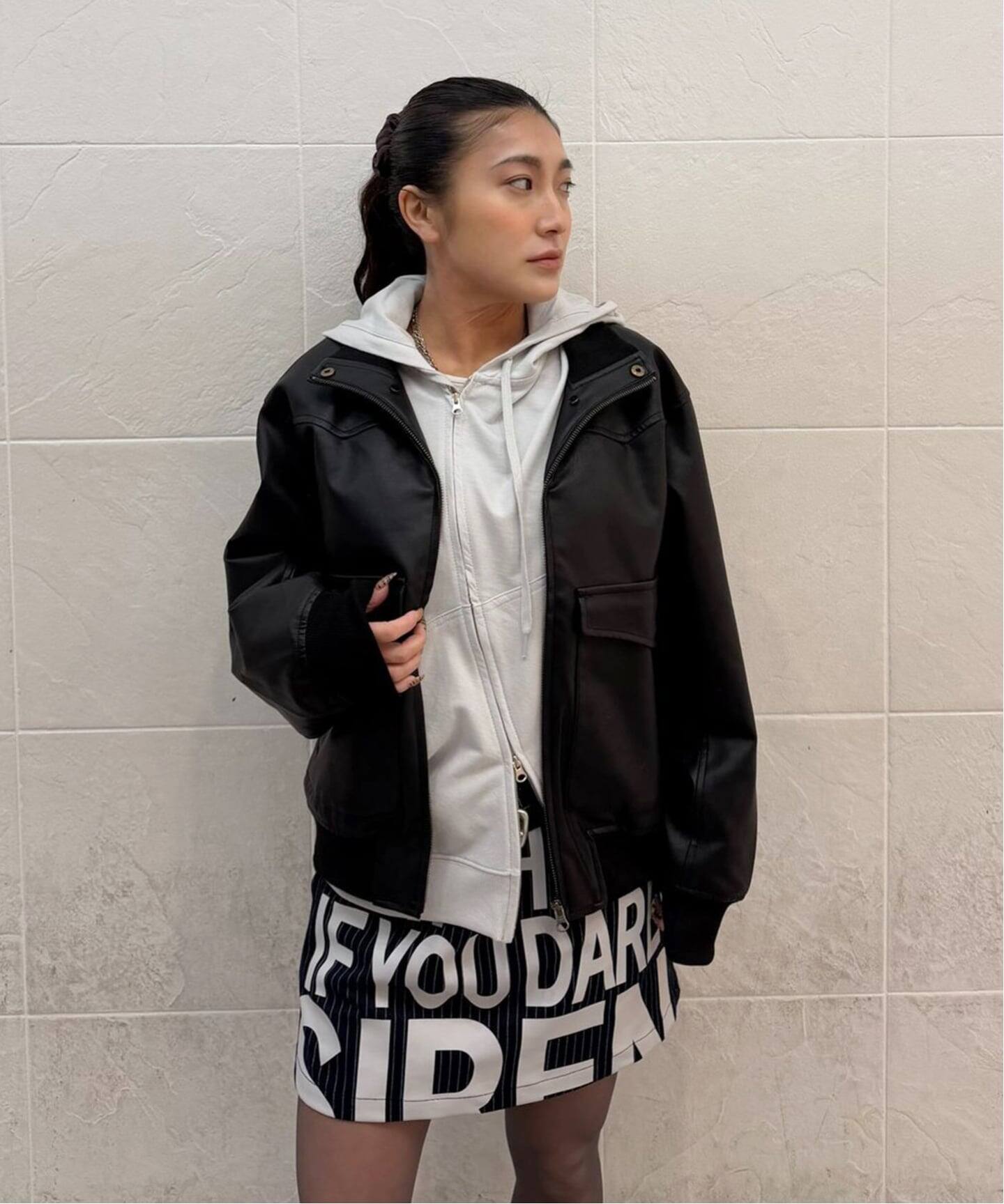 OPEN YY / オープンワイワイ】 Knitted SLANT ZIP HOODIE（パーカー