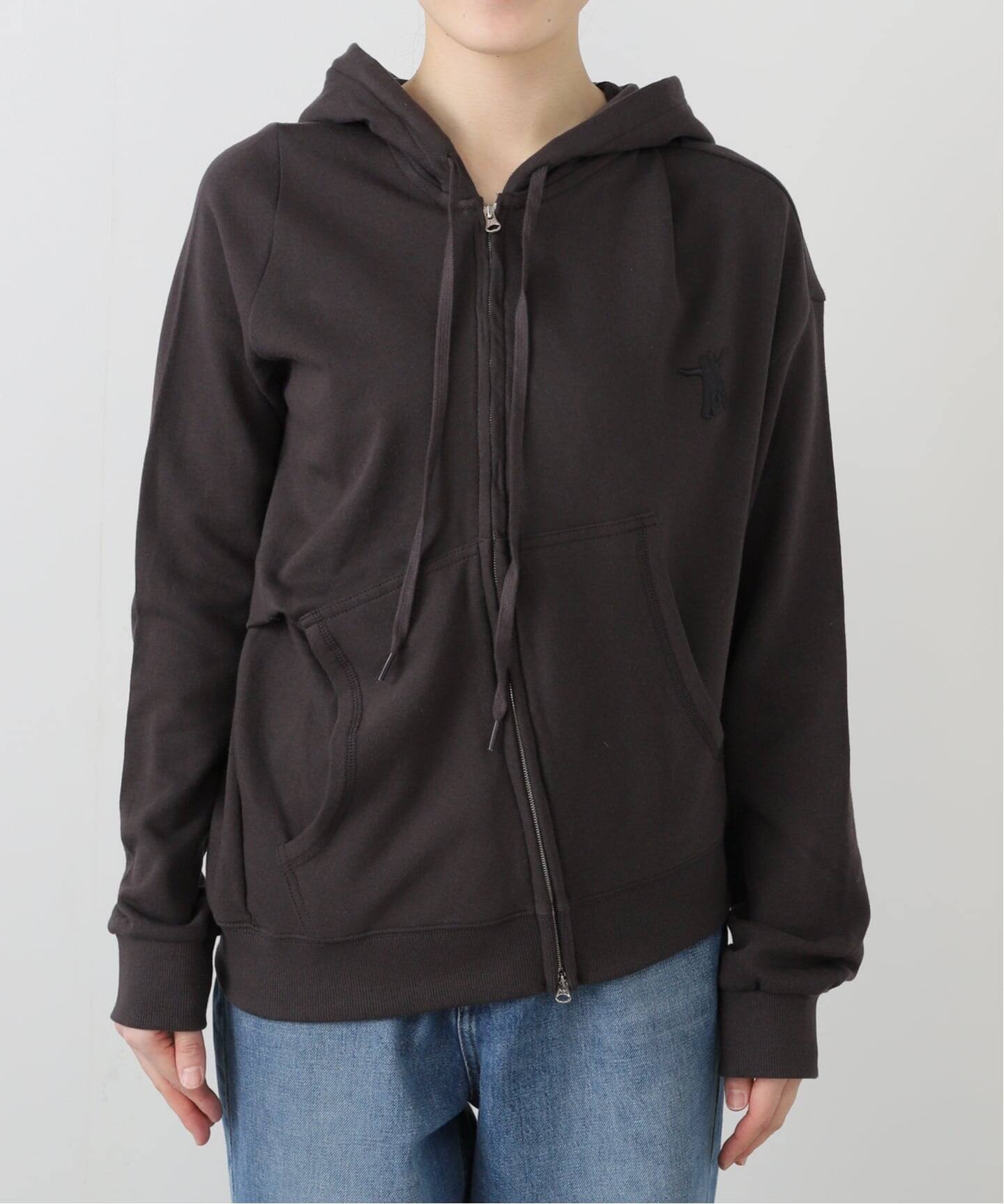 OPEN YY / オープンワイワイ】 Knitted SLANT ZIP HOODIE（パーカー 