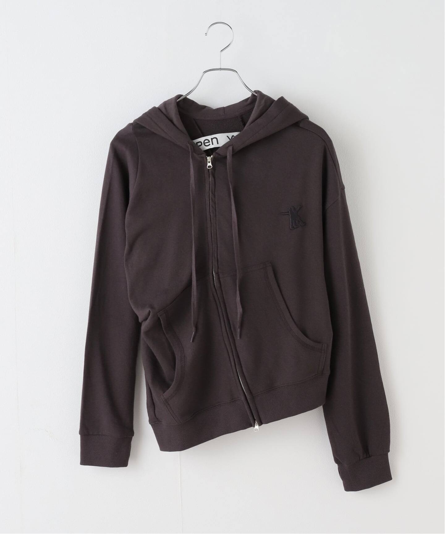 OPEN YY / オープンワイワイ】 Knitted SLANT ZIP HOODIE（パーカー