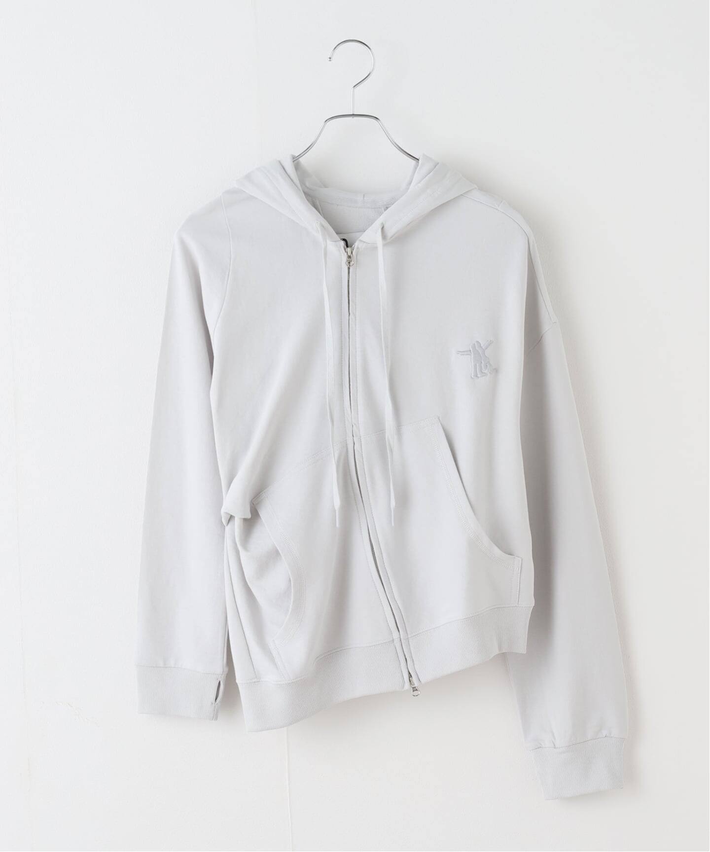 OPEN YY / オープンワイワイ】 Knitted SLANT ZIP HOODIE（パーカー