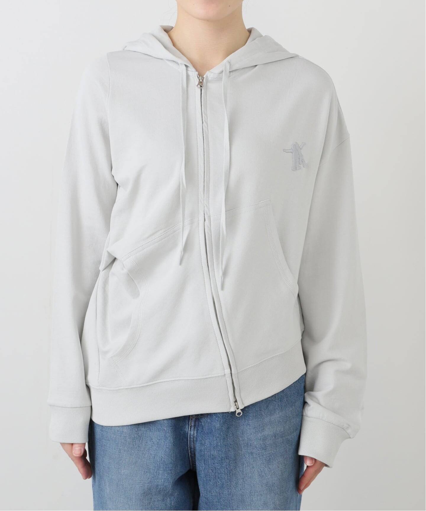 OPEN YY / オープンワイワイ】 Knitted SLANT ZIP HOODIE（パーカー