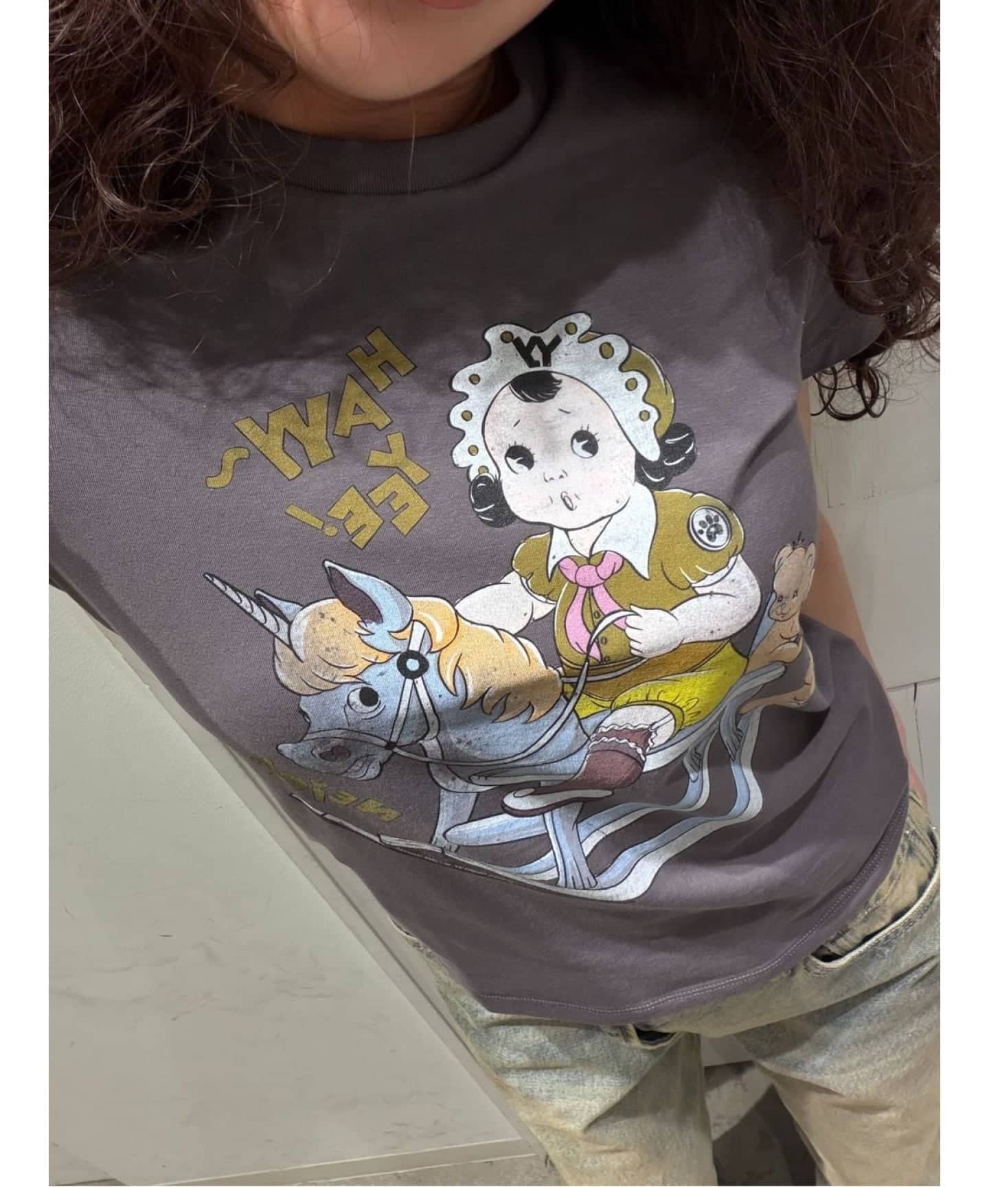 OPEN YY / オープンワイワイ】Knitted ROCKING BABY TEE（Tシャツ