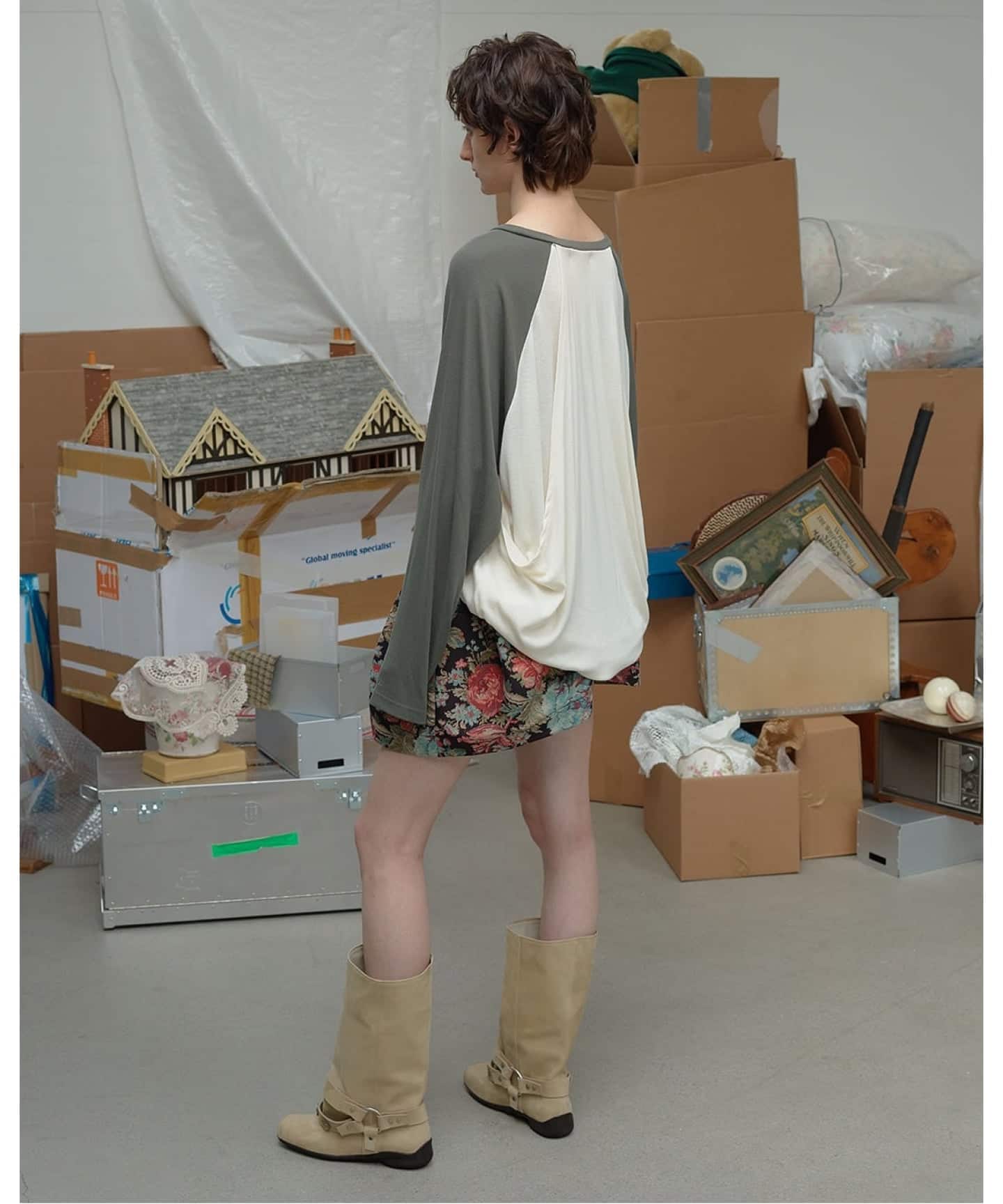 OPEN YY / オープンワイワイ】 Knitted I LOVE YY RAGLAN TEE（Tシャツ