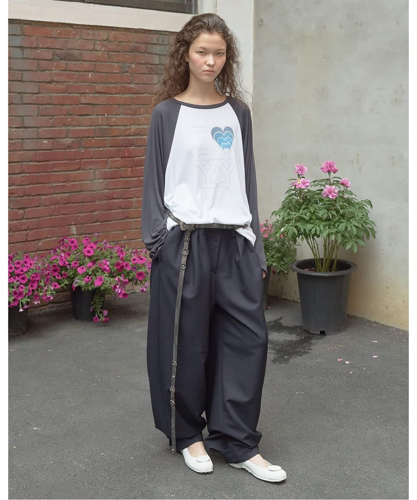 OPEN YY / オープンワイワイ】 Knitted I LOVE YY RAGLAN TEE（Tシャツ