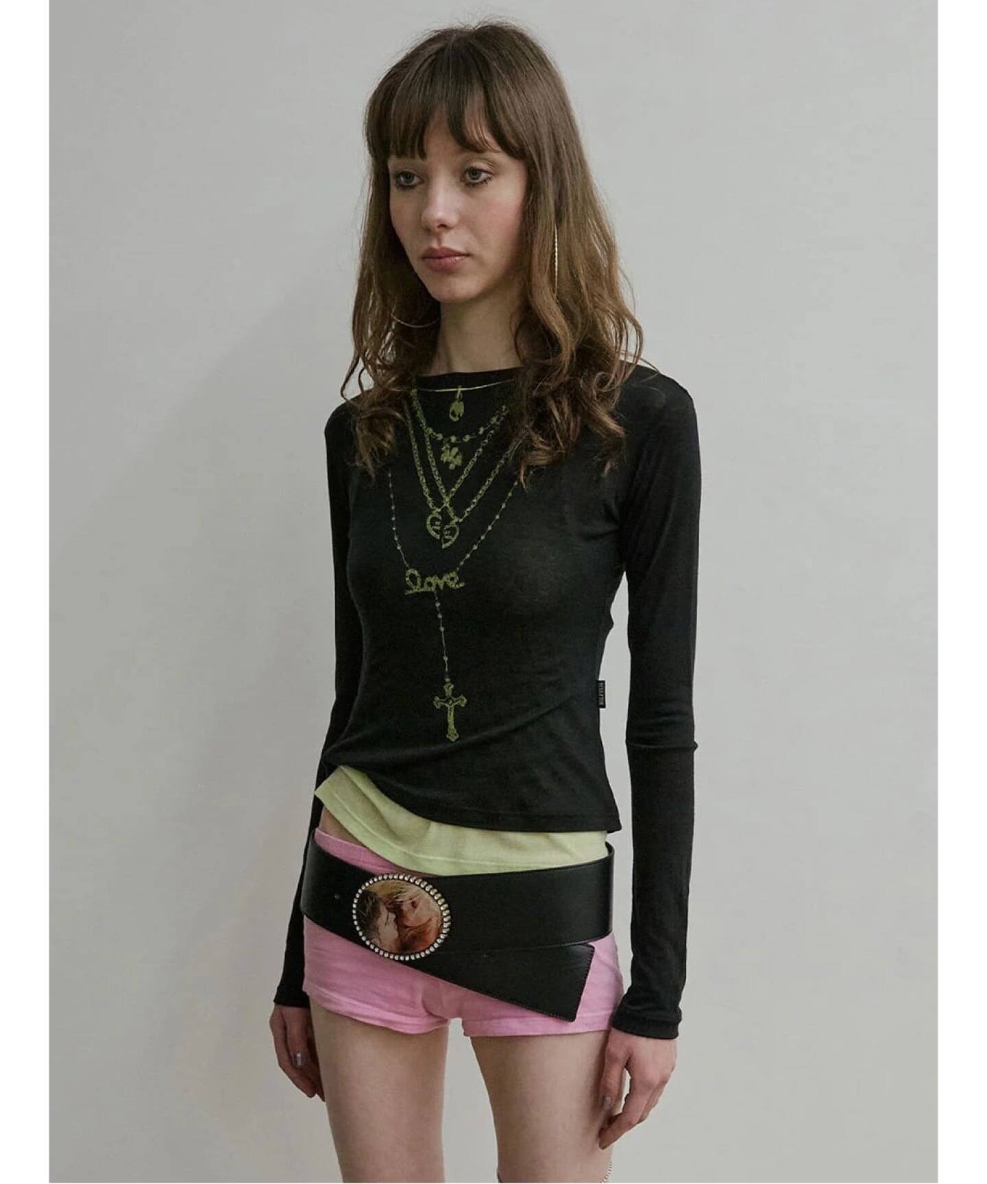 SCULPTOR/スカルプター】 Faux Necklace Tee（Tシャツ／カットソー
