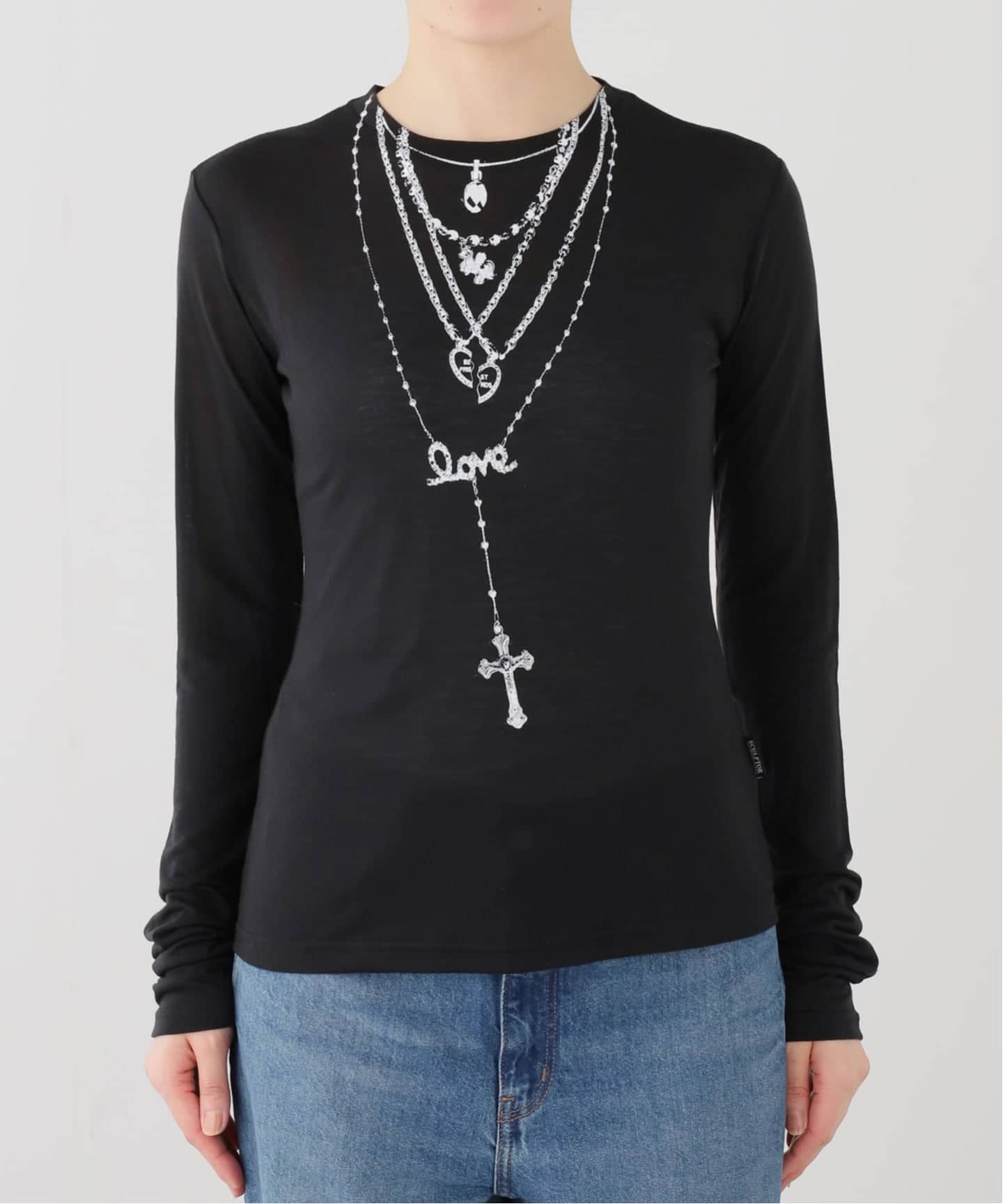 SCULPTOR/スカルプター】 Faux Necklace Tee（Tシャツ／カットソー