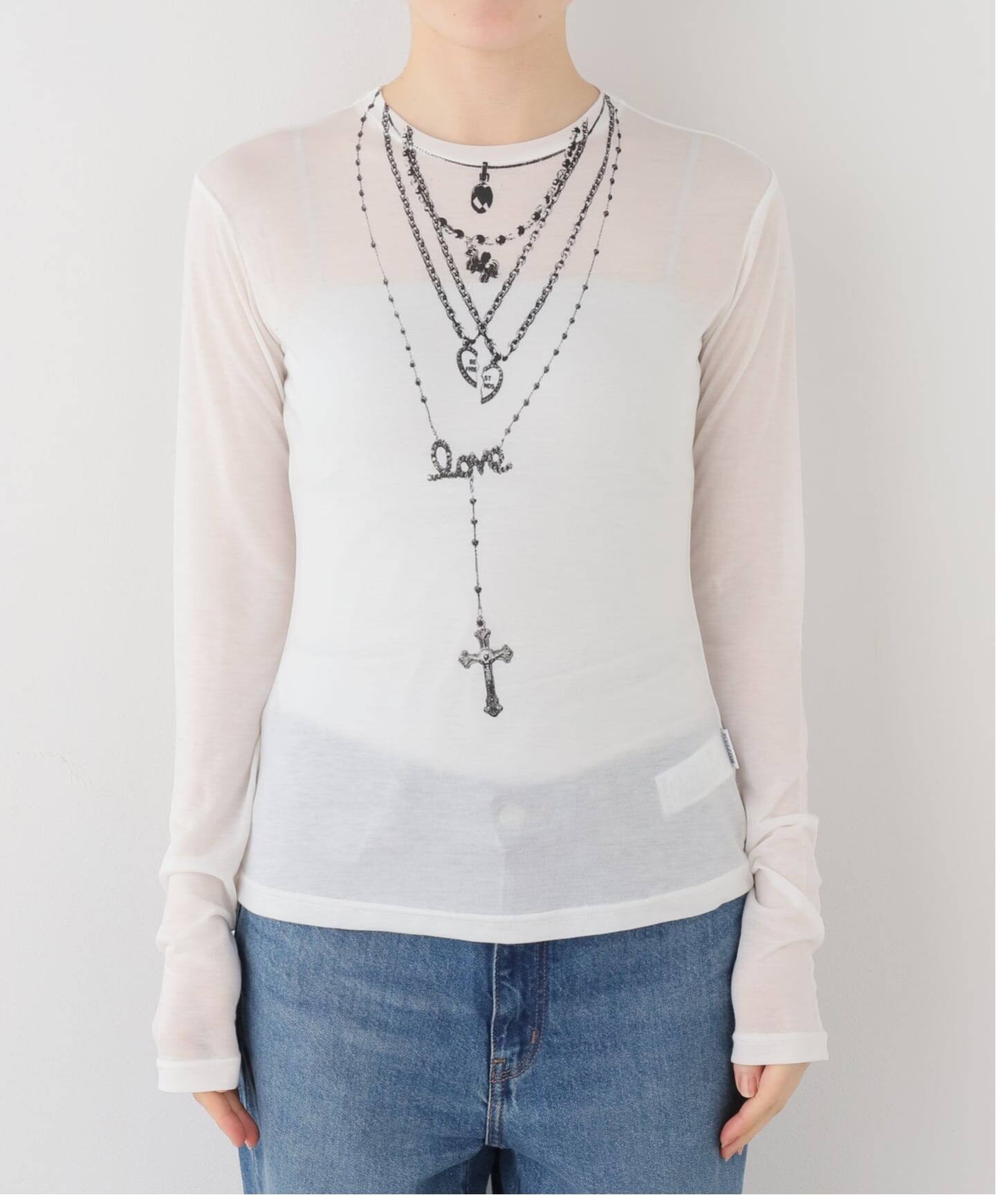 SCULPTOR/スカルプター】 Faux Necklace Tee（Tシャツ／カットソー