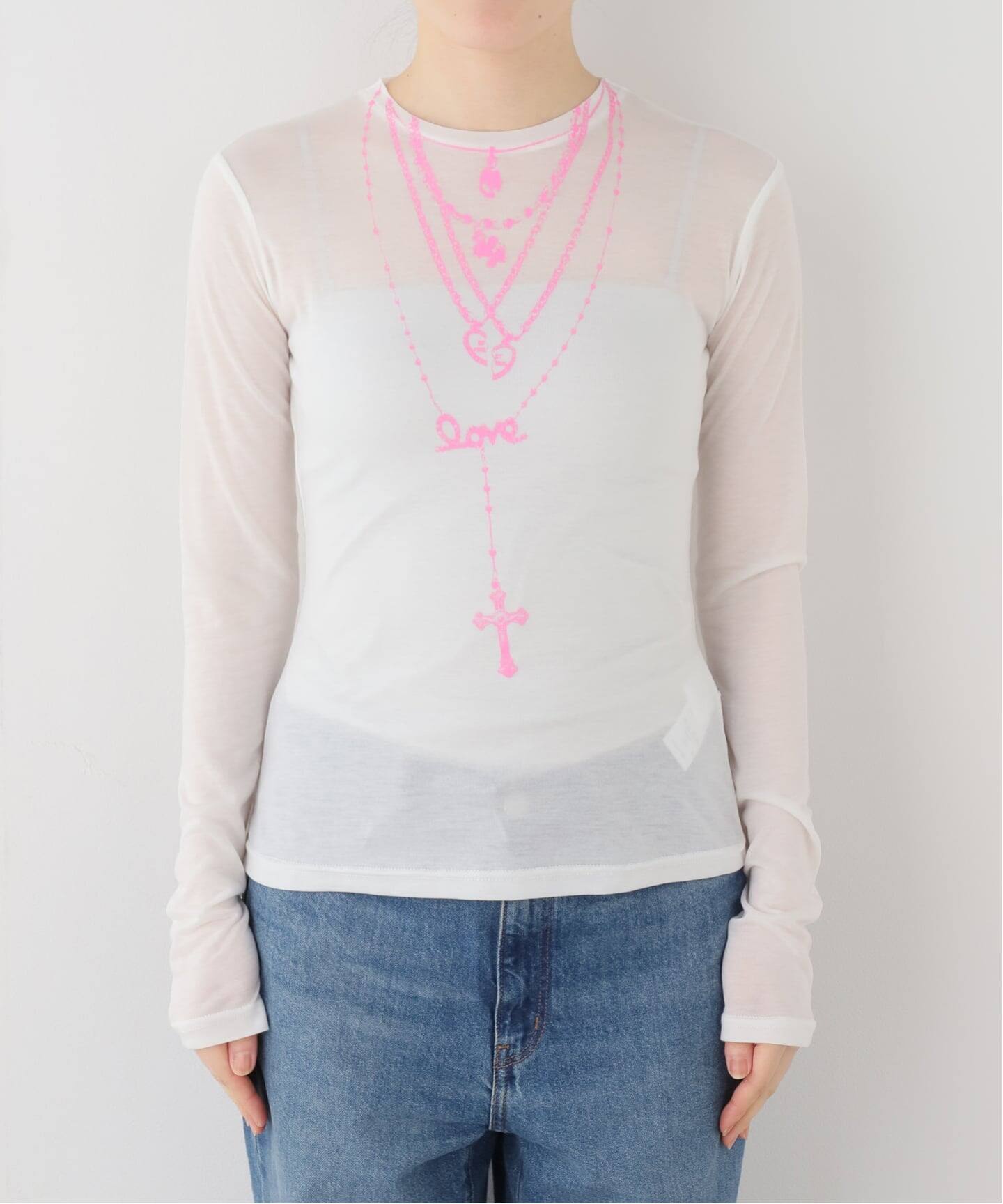 SCULPTOR/スカルプター】 Faux Necklace Tee（Tシャツ／カットソー