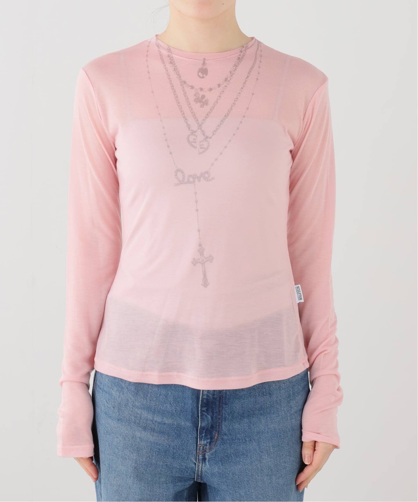 SCULPTOR/スカルプター】 Faux Necklace Tee（Tシャツ／カットソー 