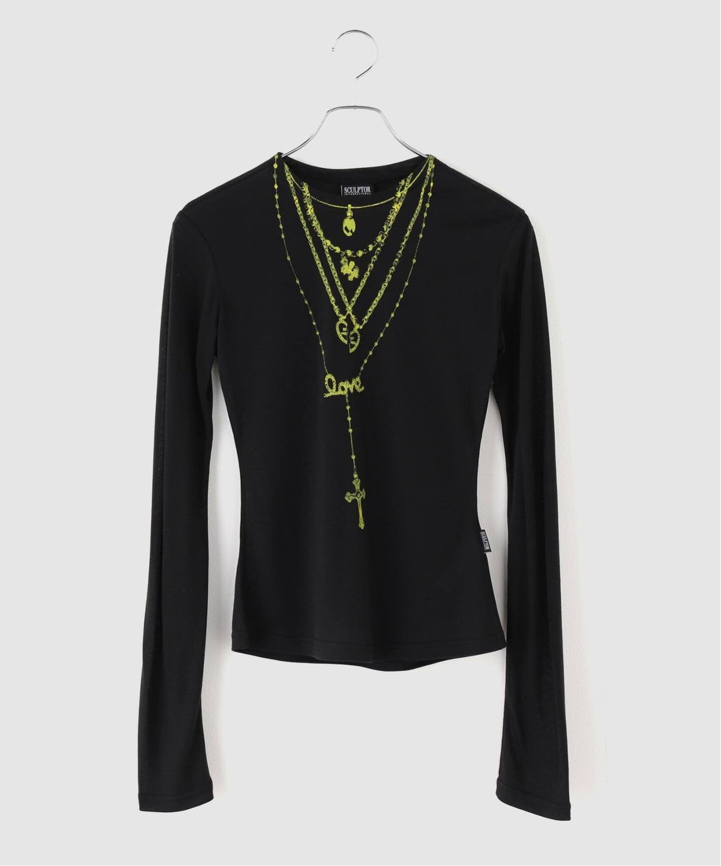 SCULPTOR/スカルプター】 Faux Necklace Tee（Tシャツ／カットソー 