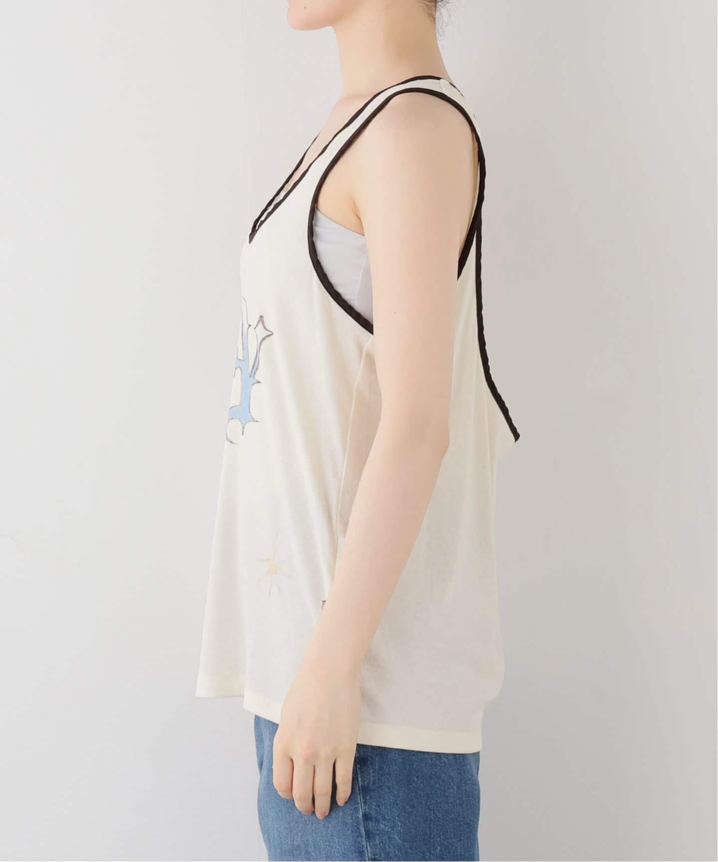 OPEN YY / オープンワイワイ】YY BANDED SLEEVELESS TOP（タンクトップ