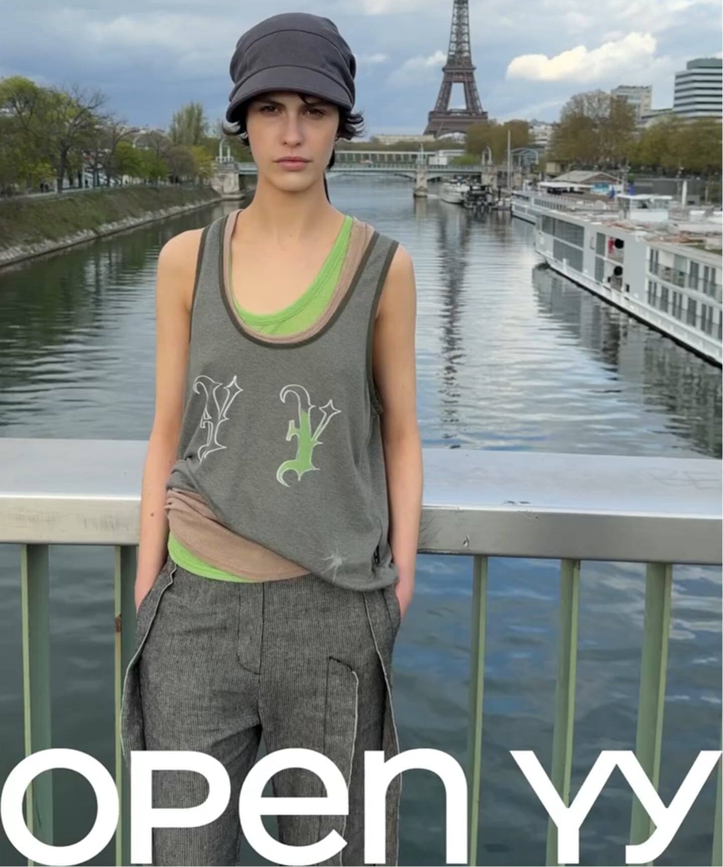 OPEN YY / オープンワイワイ】YY BANDED SLEEVELESS TOP（タンクトップ 