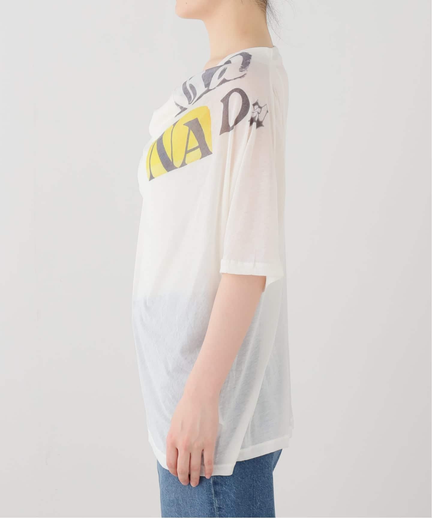 OPEN YY / オープンワイワイ】PHONETIC COWL NECK TEE（Tシャツ