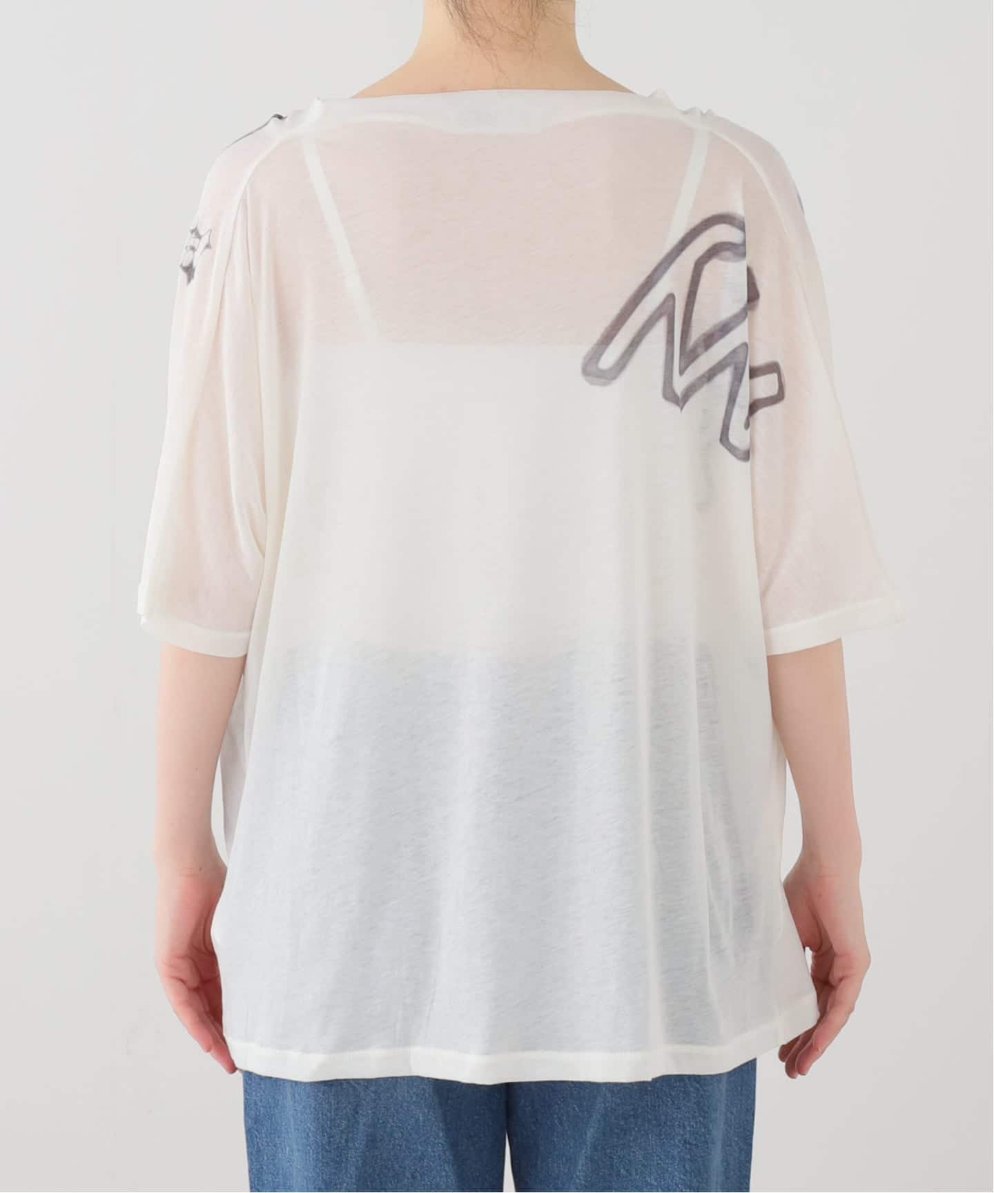 OPEN YY / オープンワイワイ】PHONETIC COWL NECK TEE（Tシャツ