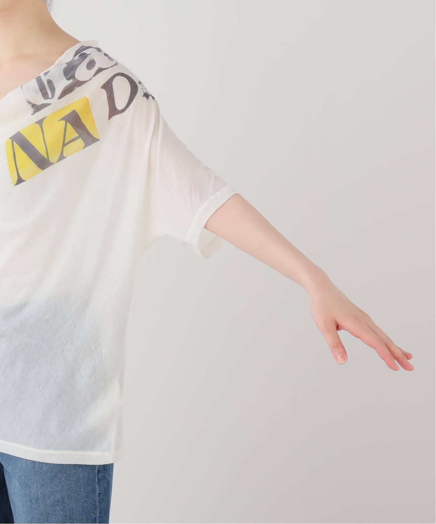 OPEN YY / オープンワイワイ】PHONETIC COWL NECK TEE（Tシャツ