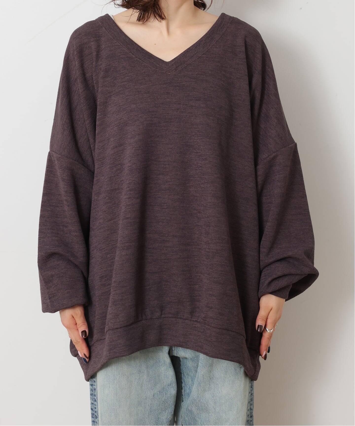 予約》ダブルフェイス Vネックプルオーバー（Tシャツ／カットソー
