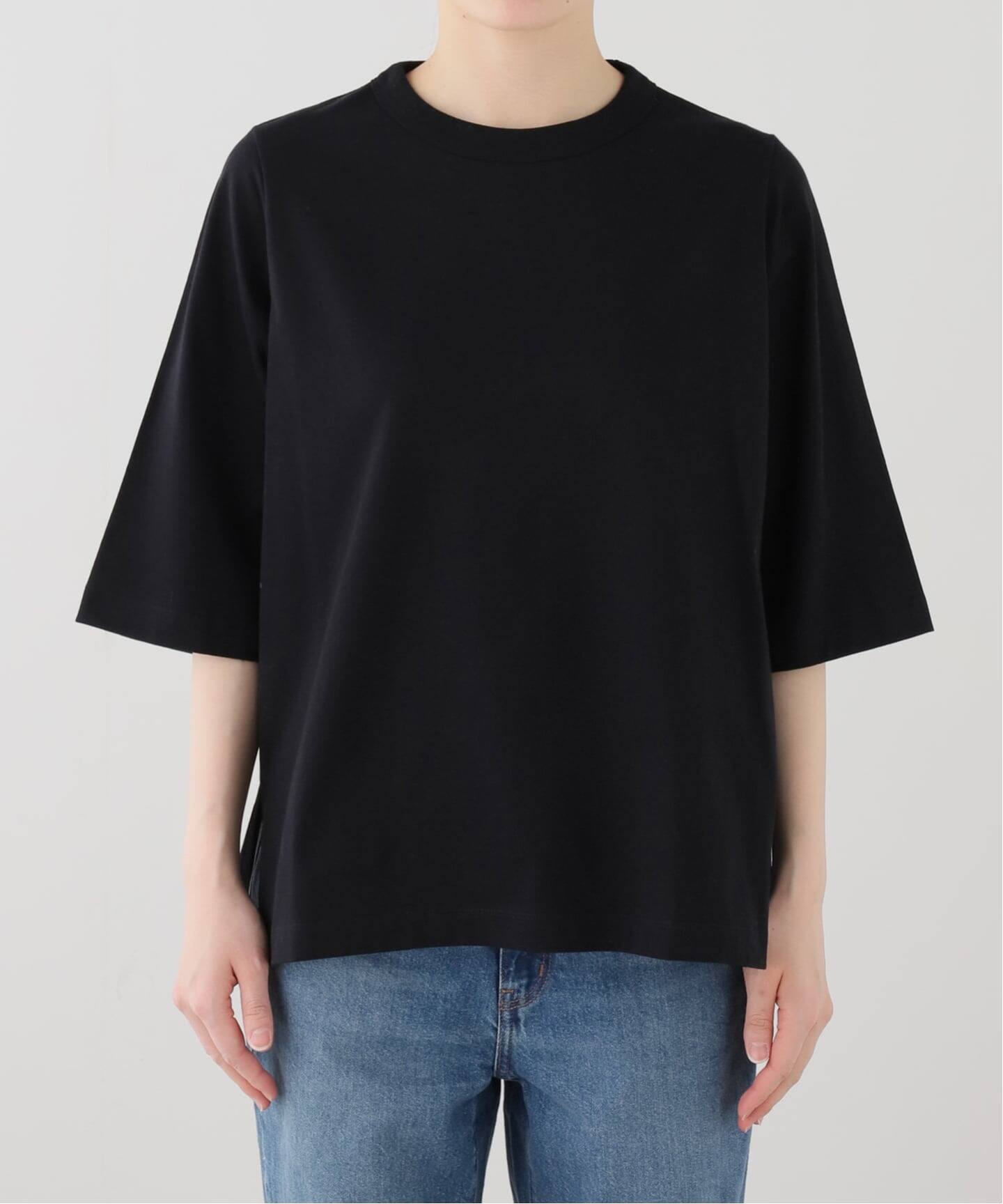 美品 2022SS JOURNAL STANDARD LUXE ジャーナルスタンダードラックス ドライテンジククルーネックベスト/ブラック【2400013371650】 クラシックテンジク クルーネックT（Tシャツ／カットソー）｜journal