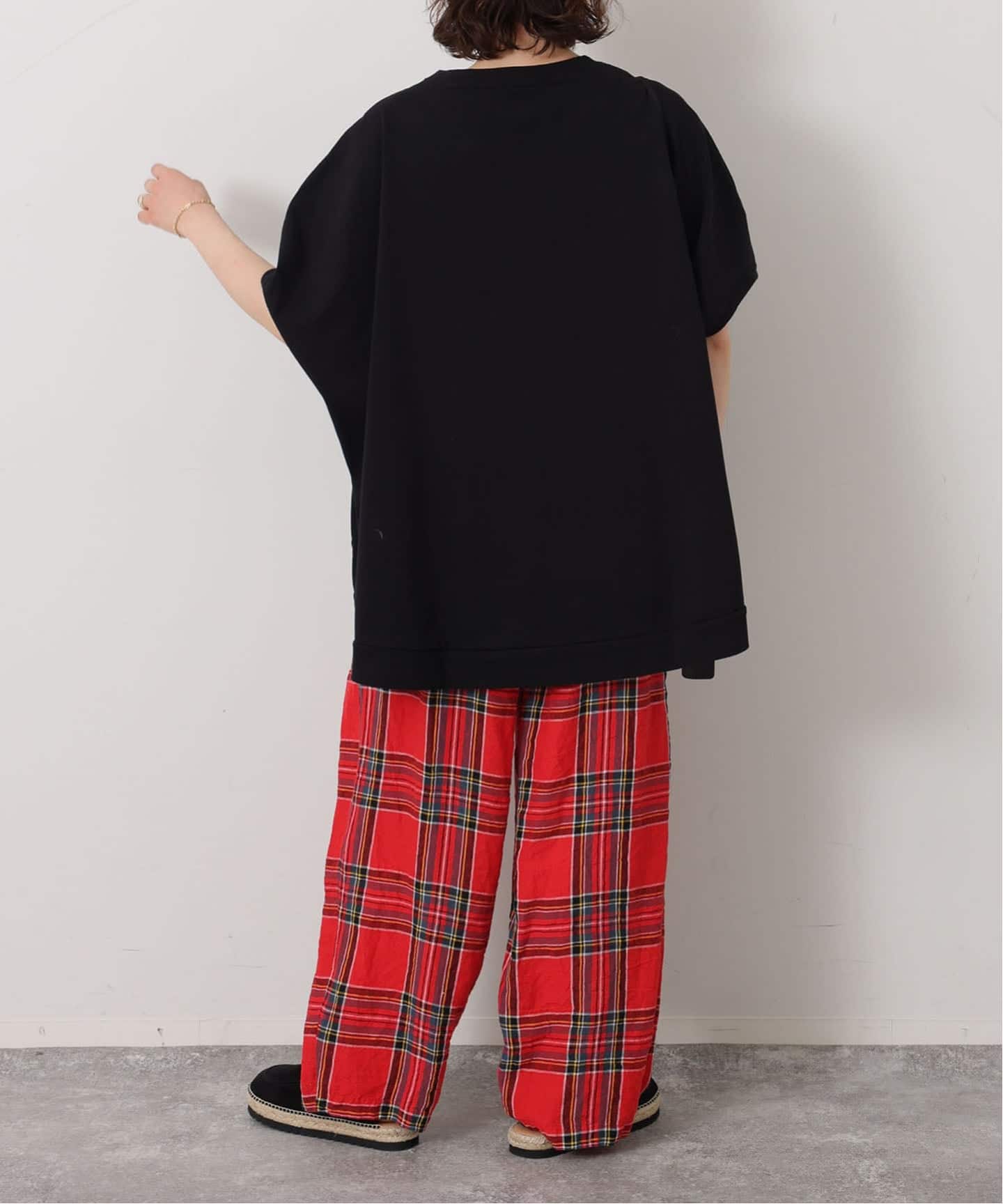 journal standard luxe オーガニックテンジク ポンチョT 黒 オーガニックテンジク ポンチョT（Tシャツ／カットソー）｜journal