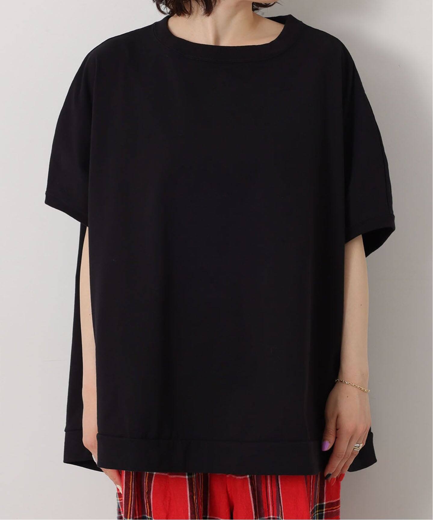 journal standard luxe オーガニックテンジク ポンチョT 黒 オーガニックテンジク ポンチョT（Tシャツ／カットソー）｜journal