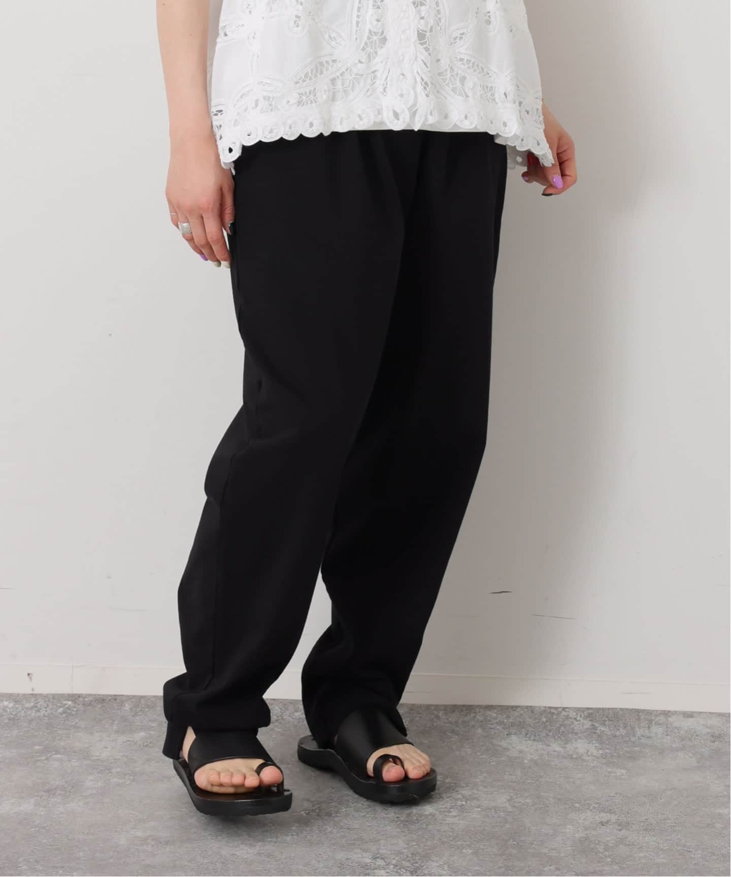 極美品　ジャーナルスタンダードラックス　ドライギャバ バレルパンツ 24年　黒 オーガニックテンジク パンツ（ジャージ／トラックパンツ）｜journal