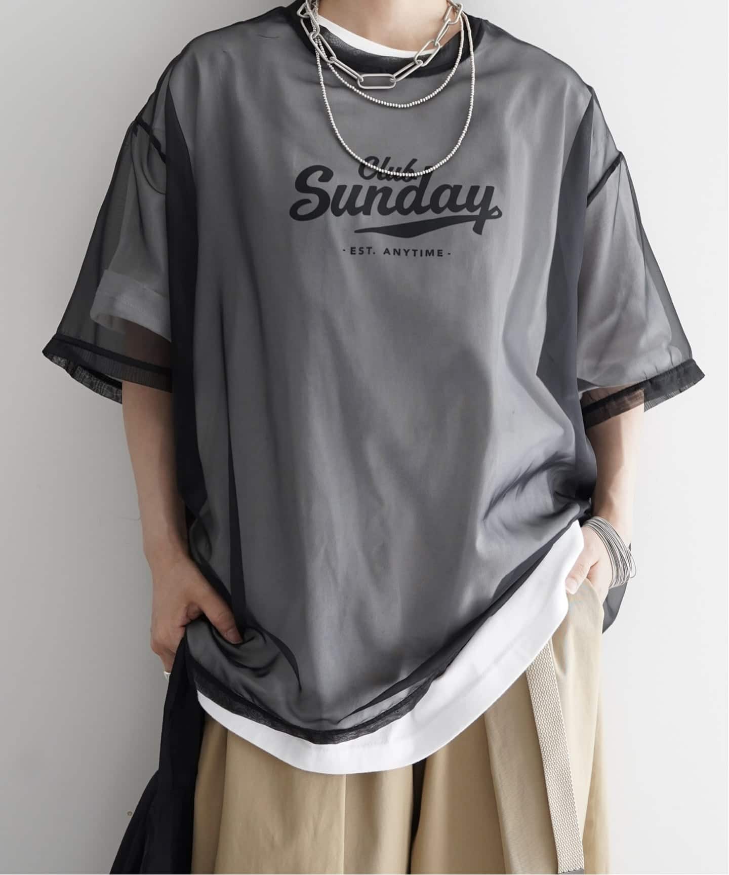 SUNDAY Sheer Tシャツ（Tシャツ／カットソー）｜journal standard luxe