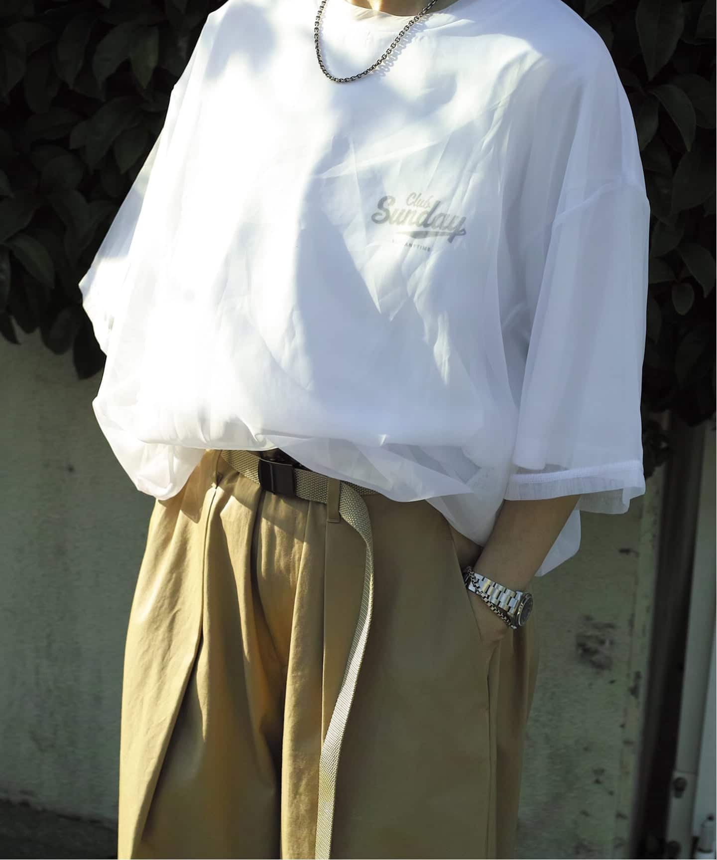 予約》SUNDAY Sheer Tシャツ（Tシャツ／カットソー）｜journal