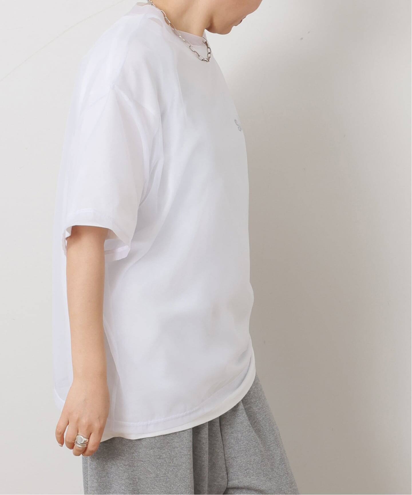 SUNDAY シアー Tシャツ ホワイト SUNDAY Sheer Tシャツ（Tシャツ／カットソー）｜journal standard luxe