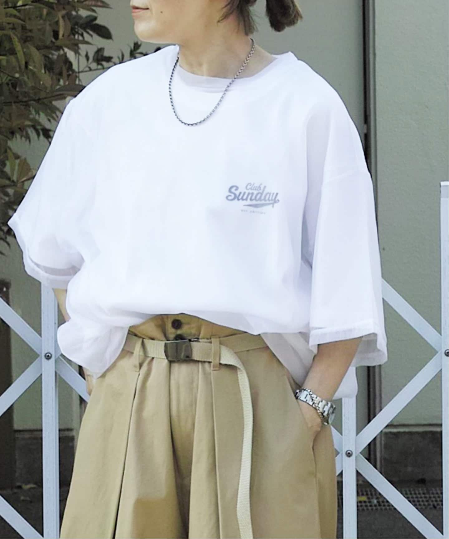 予約》SUNDAY Sheer Tシャツ（Tシャツ／カットソー）｜journal