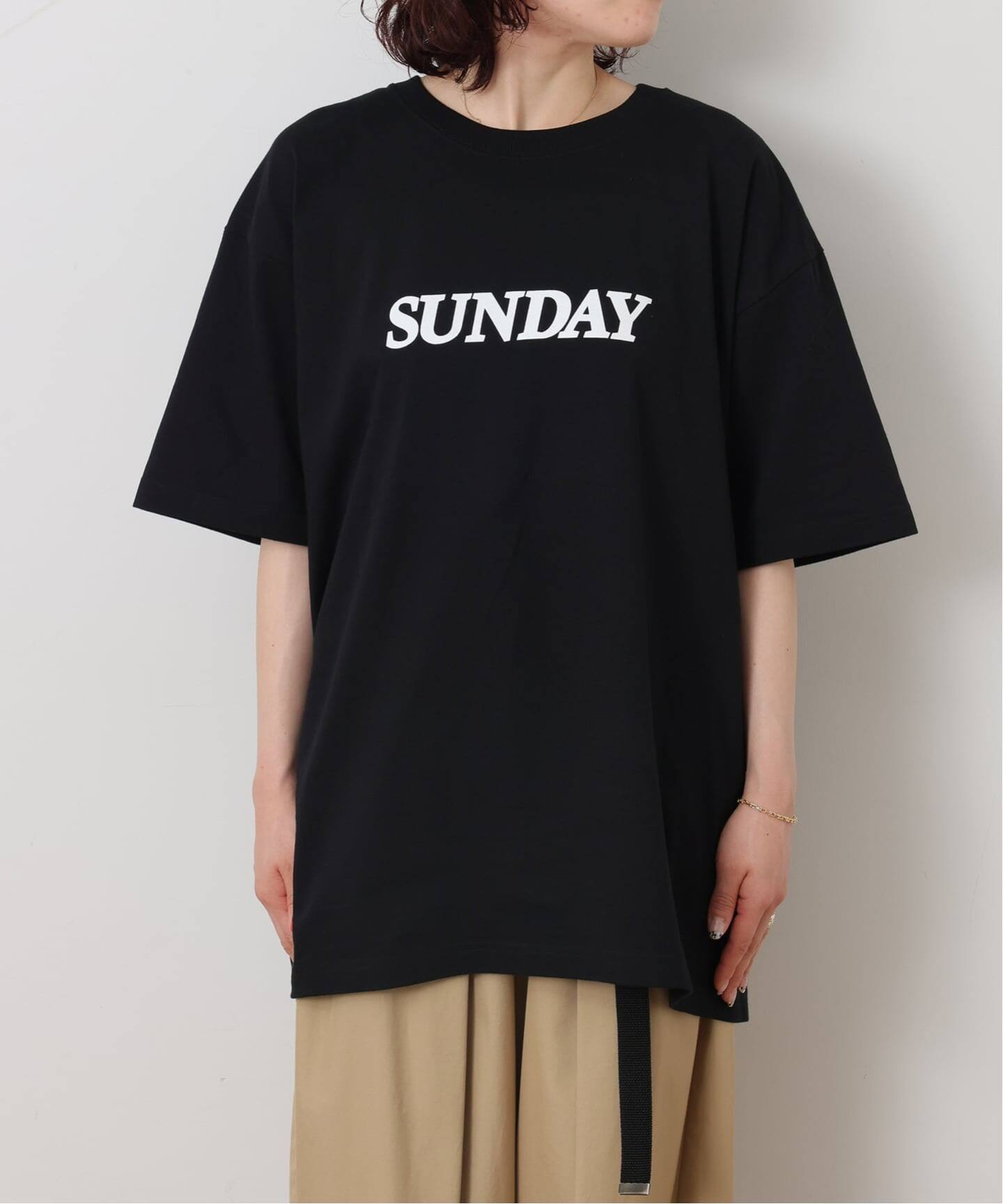 JOURNAL STANDARD LUXE SUNDAY プリントTシャツ 黒 SUNDAY Tシャツ（Tシャツ／カットソー）｜journal standard luxe