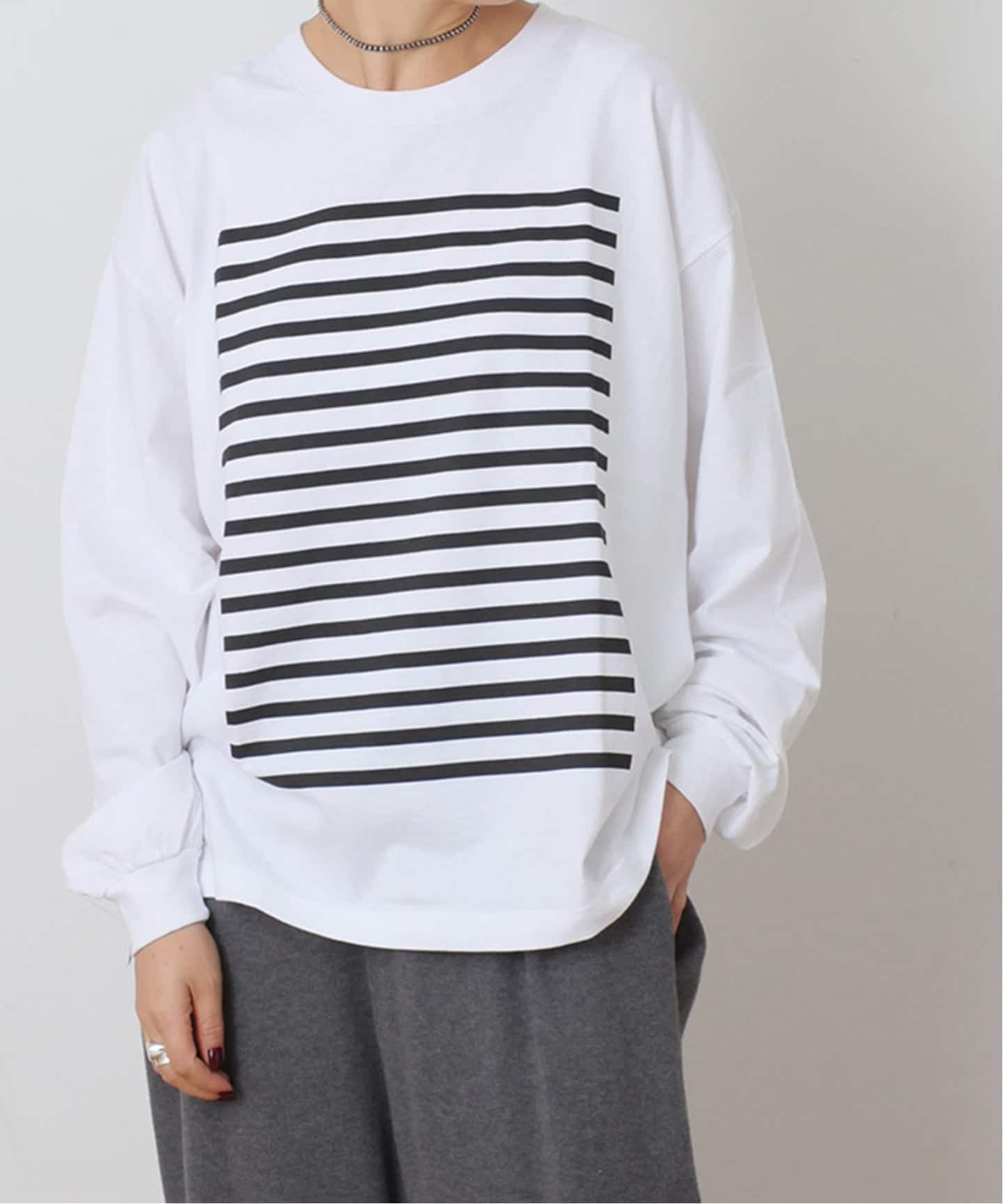 予約》MATEY's プリントロンT(ボーダー)（Tシャツ／カットソー