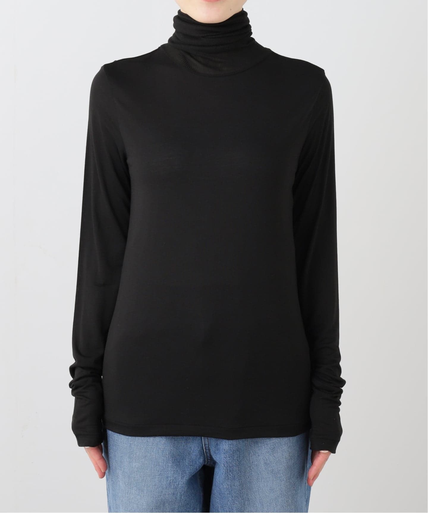 ATON 】MODAL SILK JERSEY TURTLENECK（Tシャツ／カットソー