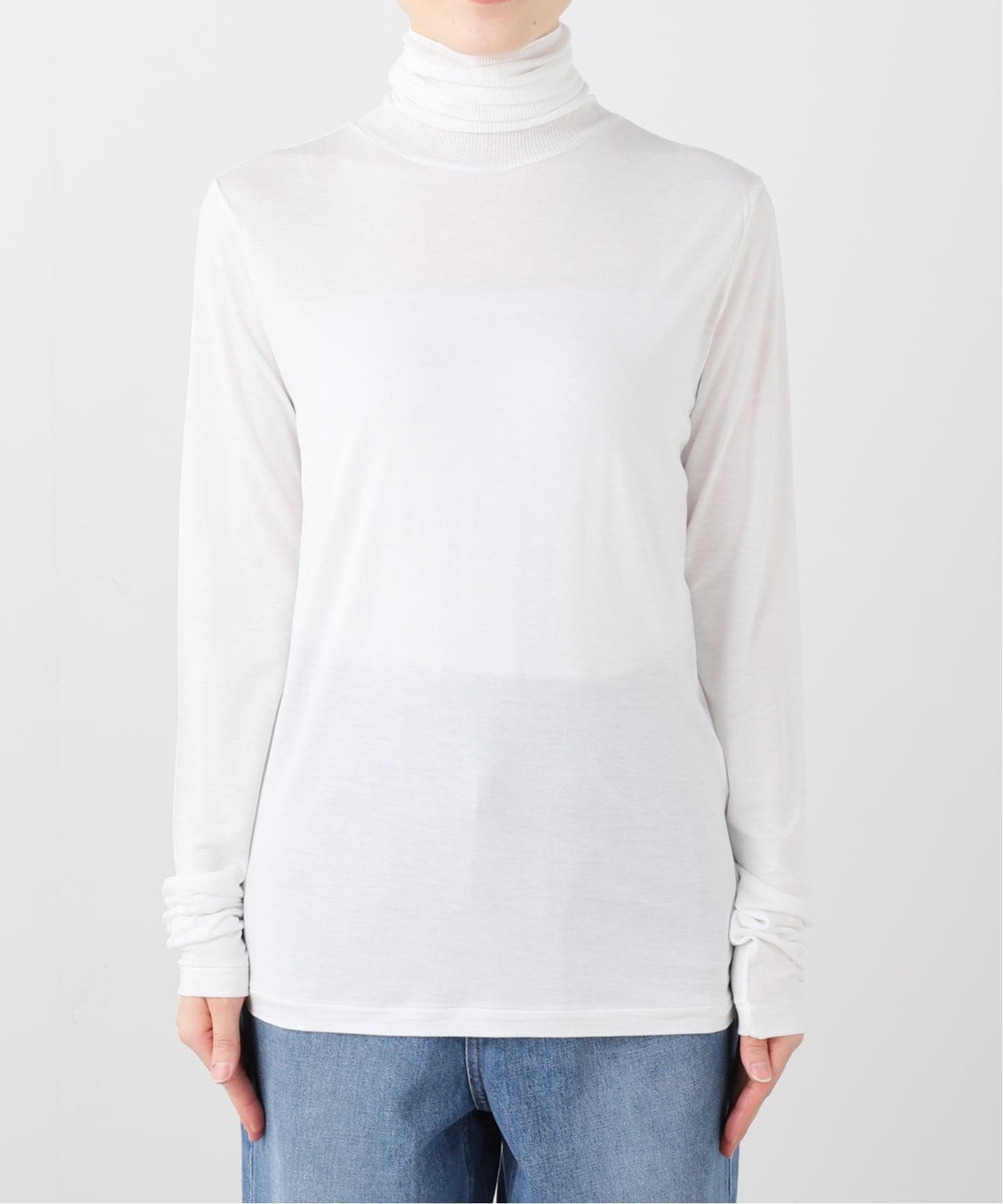 ATON 】MODAL SILK JERSEY TURTLENECK（Tシャツ／カットソー