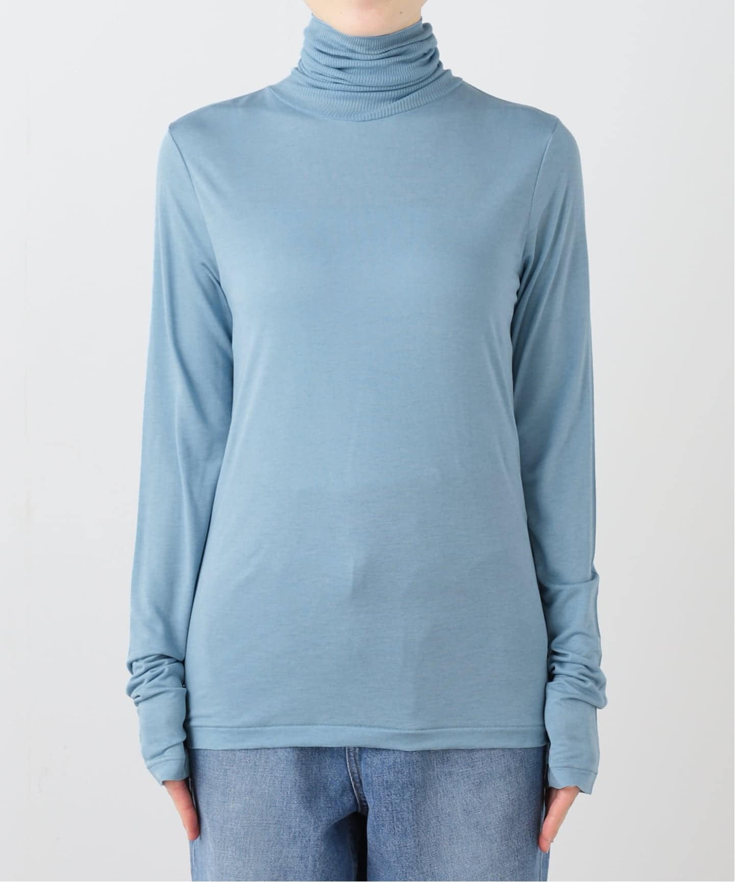 ATON 】MODAL SILK JERSEY TURTLENECK（Tシャツ／カットソー
