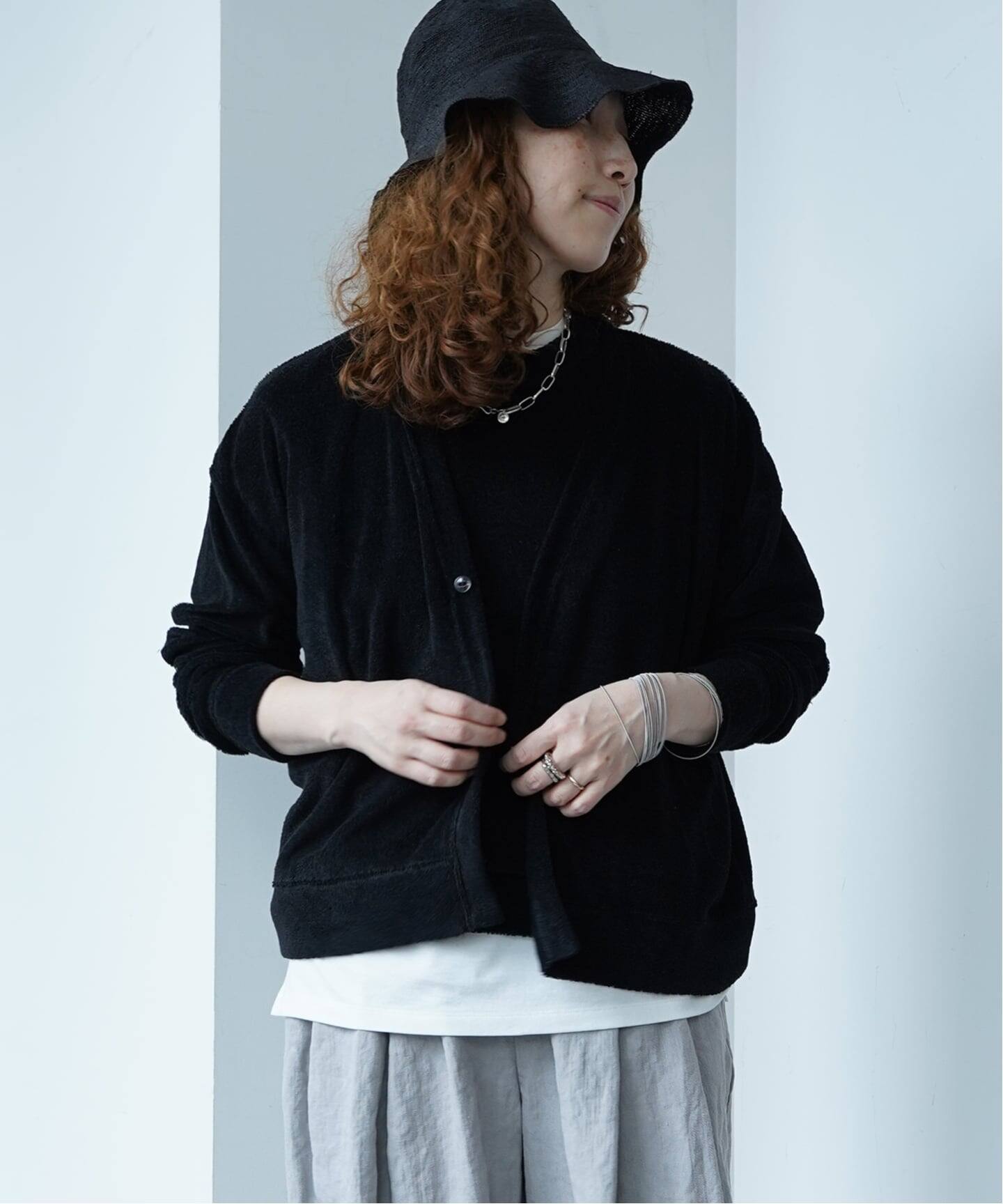 SOIL】PILE V-NECK 1BUTTON CARDIGAN（カーディガン）｜journal 
