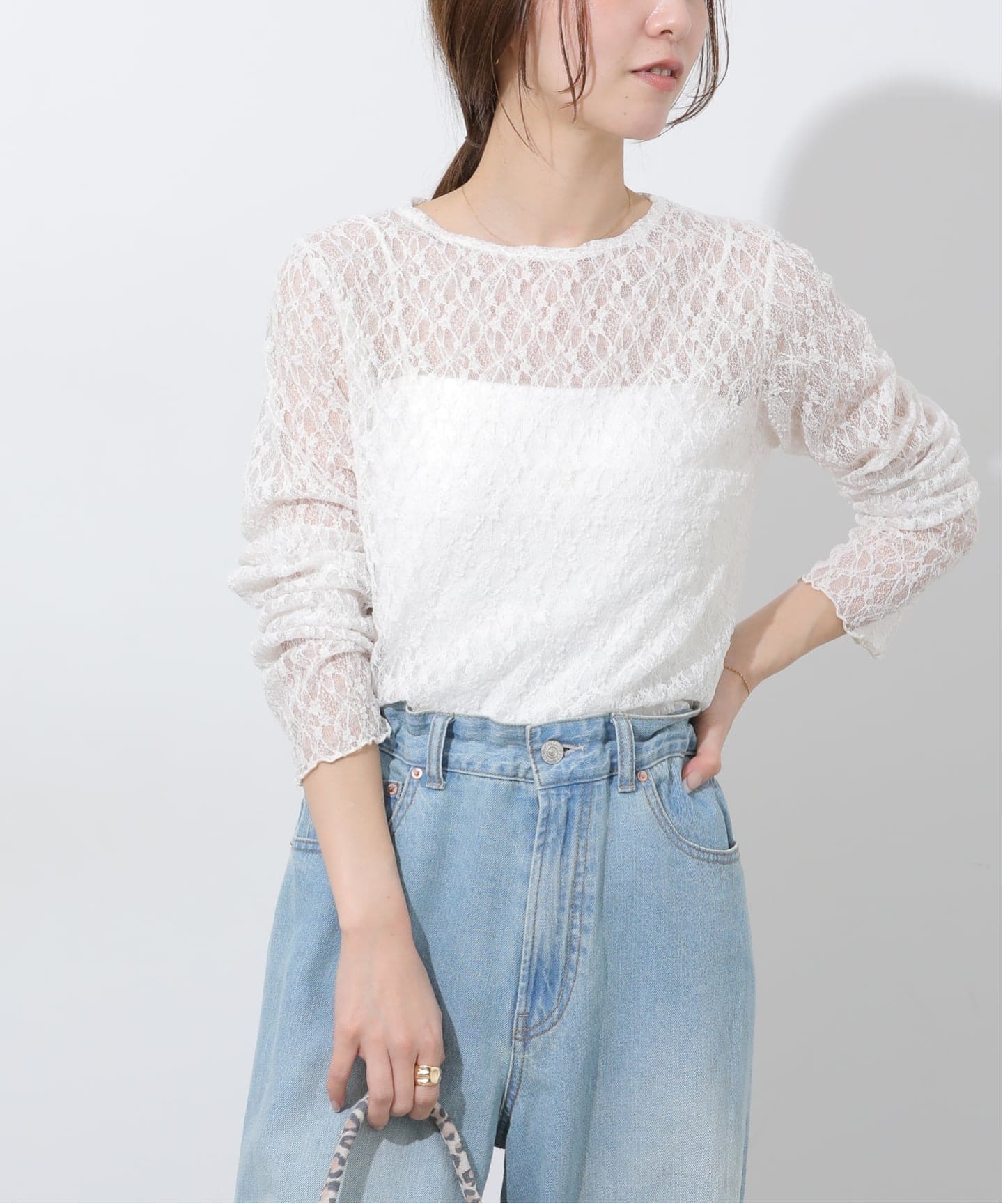 【しろくさまさん様】【新品】JOURNAL STANDARD relumeシアー WEB限定追加2》フラワーシアーレースロングスリーブ（Tシャツ