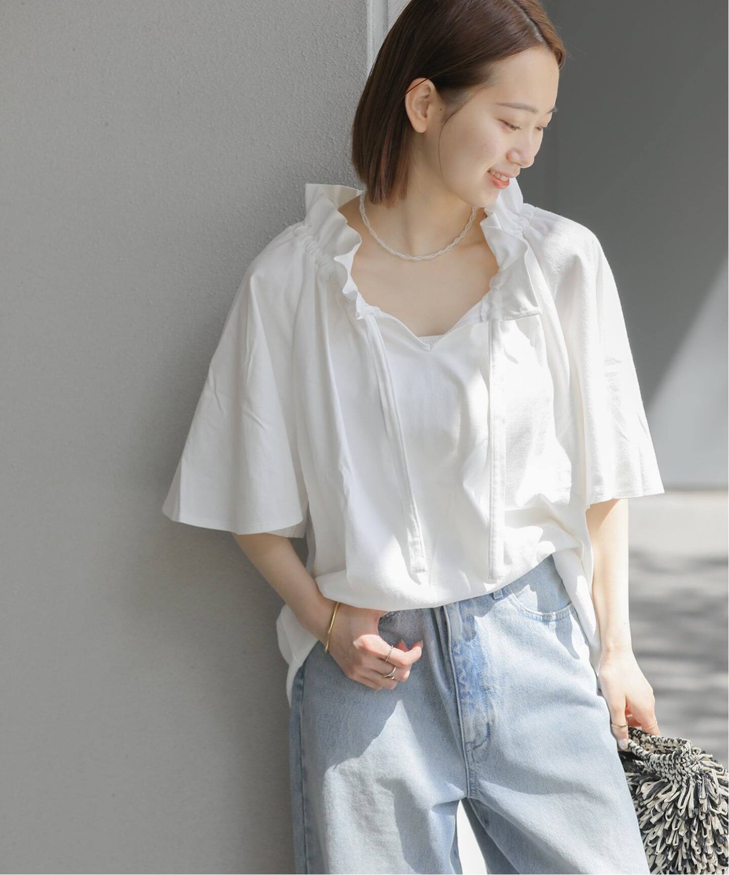 ジャーナルスタンダードレリューム　フリルリボンTシャツ　ブラック ジャーナルスタンダード レリューム JOURNAL STANDARD relume