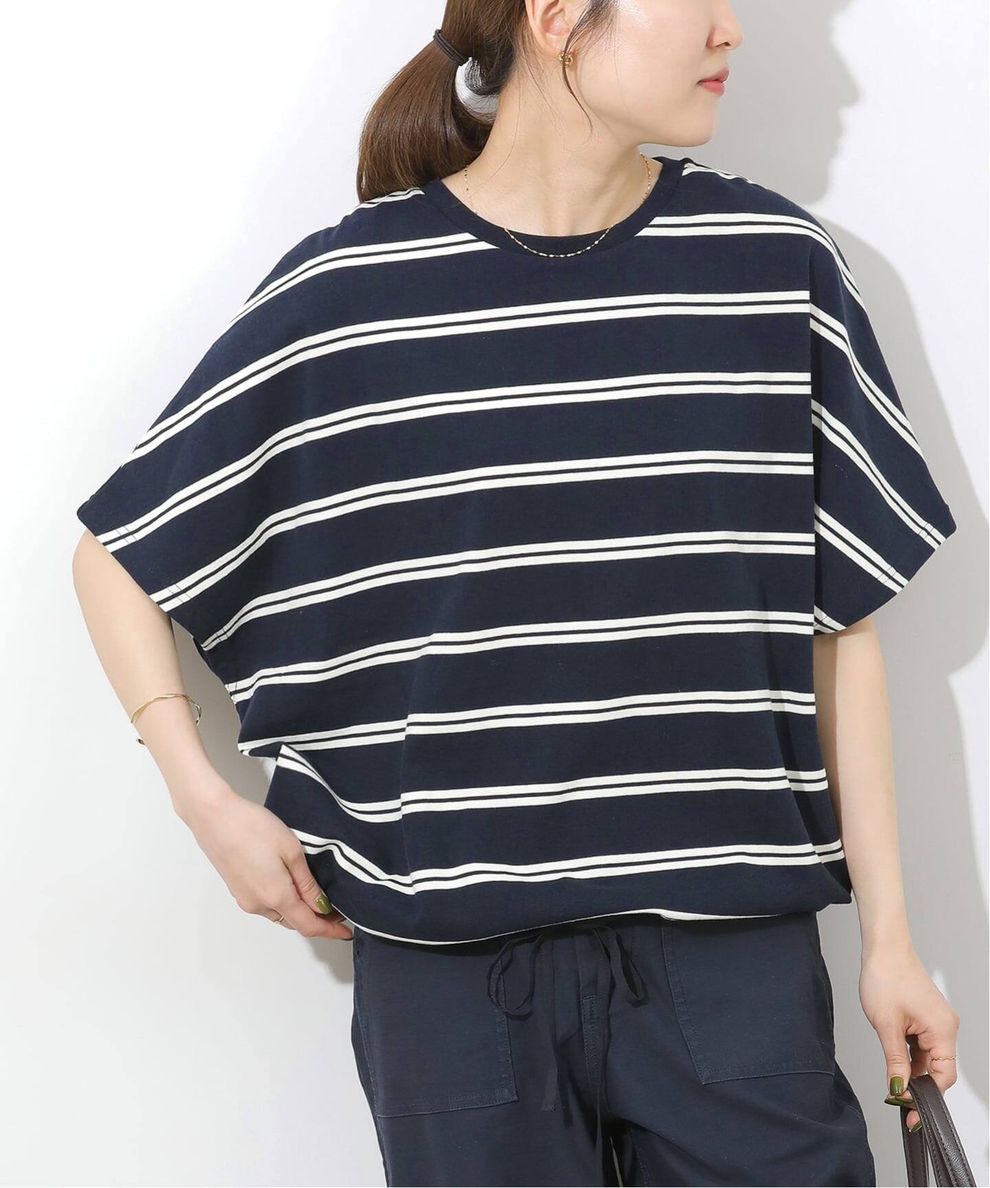 ボーダーフレンチスリーブTシャツ 新品未使用 楽天市場】クーポン利用で1000円☆ ボーダー Tシャツ フレンチスリーブ