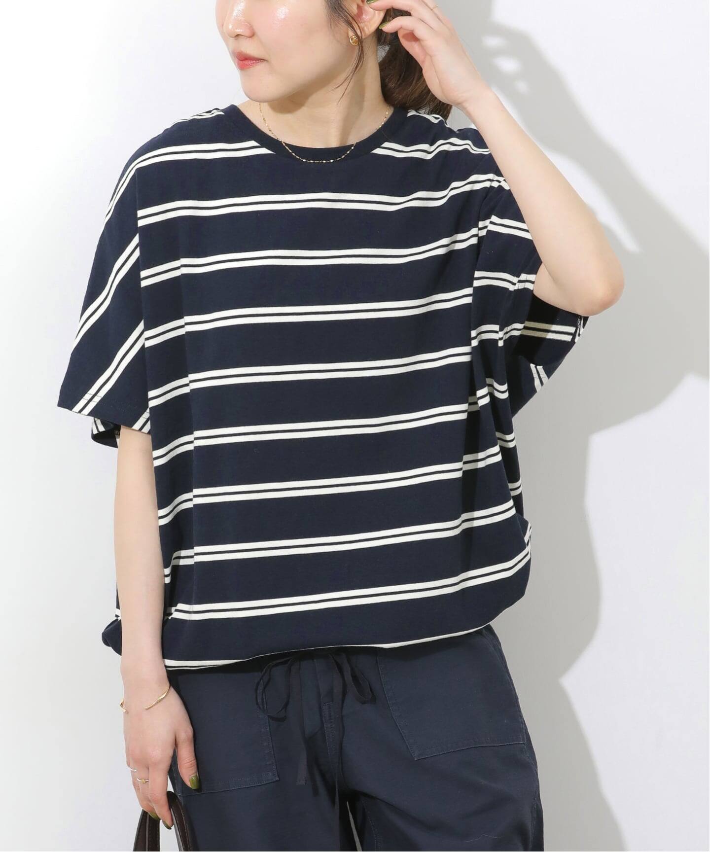 追加3》フレンチスリーブボーダーTシャツ（Tシャツ／カットソー
