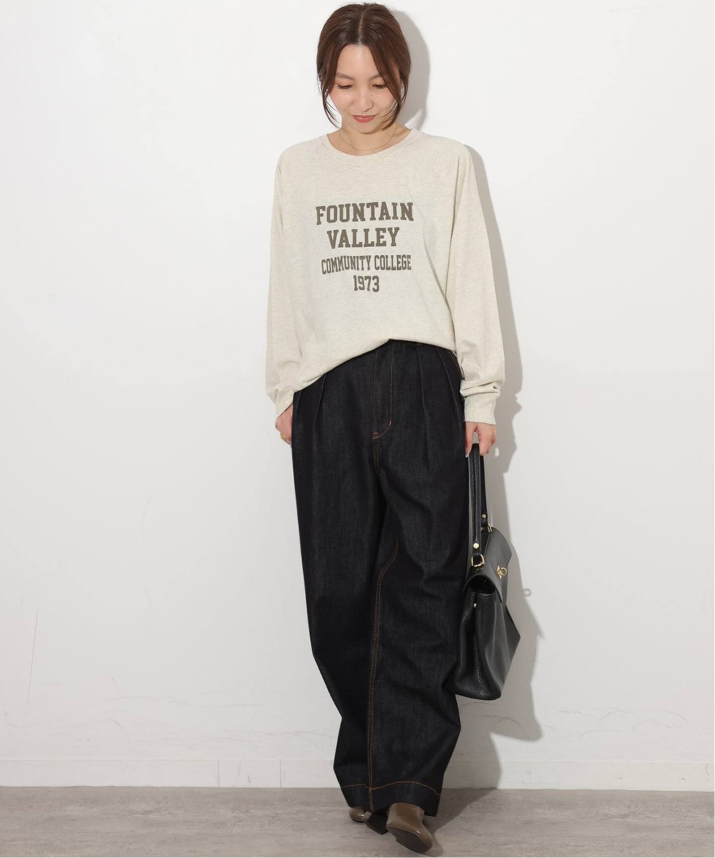 新色》ラグランスリーブカレッジロングスリーブTEE（Tシャツ