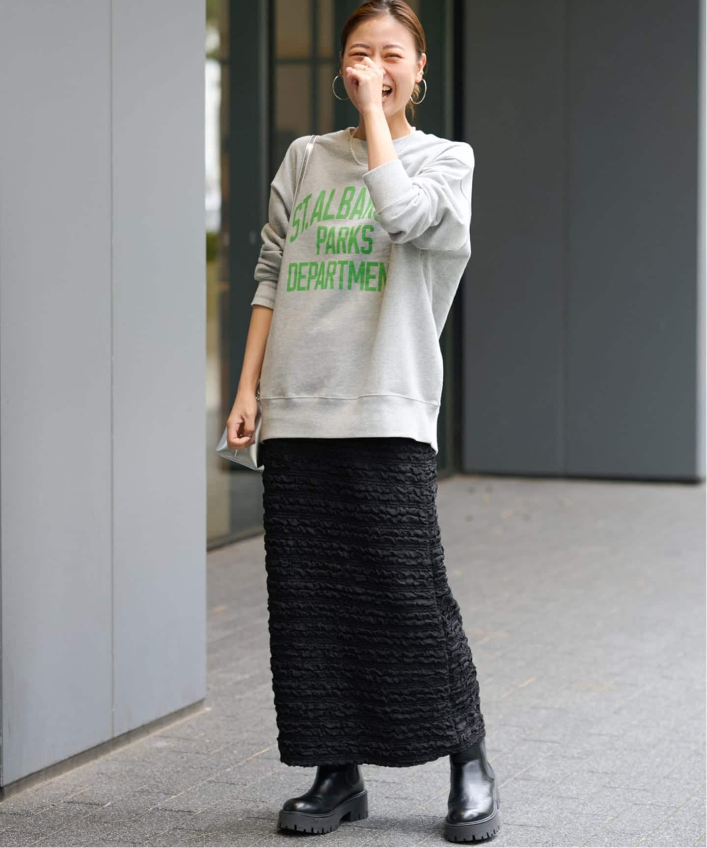 JOURNAL STANDARD relume シャーリングジャガードスカート 追加》シャーリングジャガードスカート（ロング・マキシ丈スカート