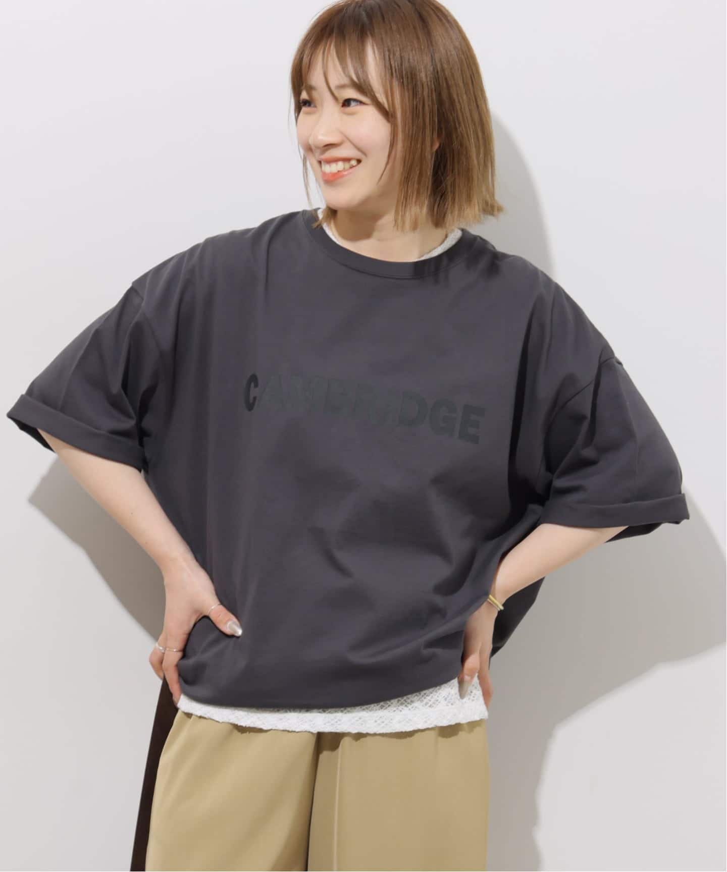 ストレッチラッセルレースプルオーバー（Tシャツ／カットソー