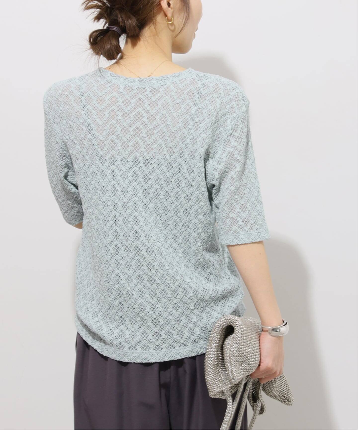 ストレッチラッセルレースプルオーバー（Tシャツ／カットソー 